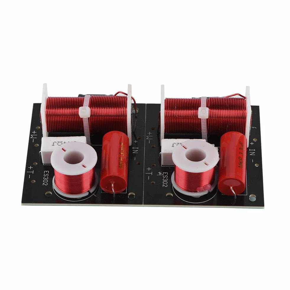 Socobeta Divisor de frecuencia de 2 Piezas 2 vías 2 Unidades Hi-Fi Audio Filtro Cruzado de Audio Altavoz Distribuidor de frecuencia Módulo de Bricolaje