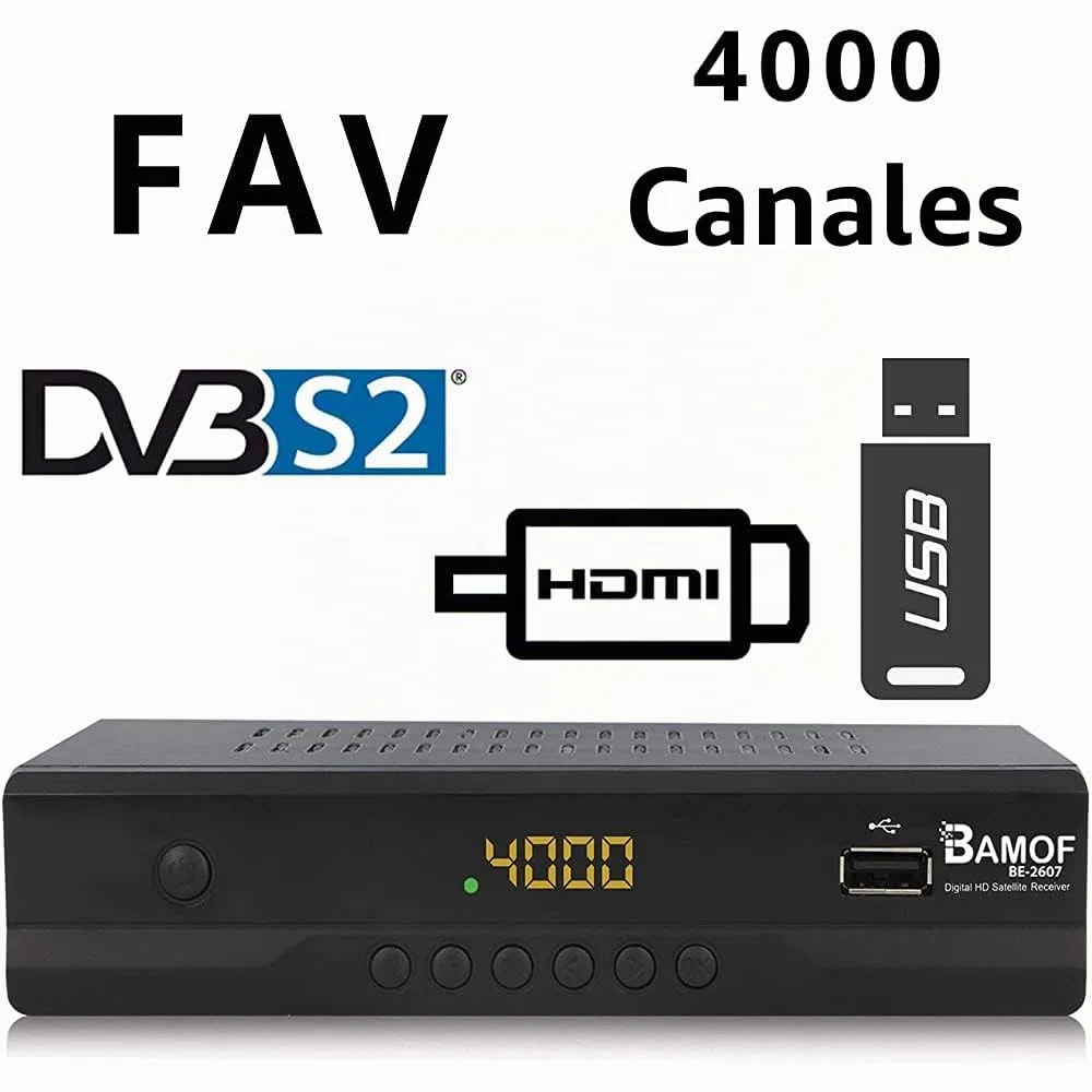hd-line Bamof BE-2607 - Receptor de satélite Digital (HDTV, DVB-S/S2, HDMI, SCART, 2 USB 2.0, Full HD 1080p) [preprogramado para Astra Hotbir] [Clase energética A+++]