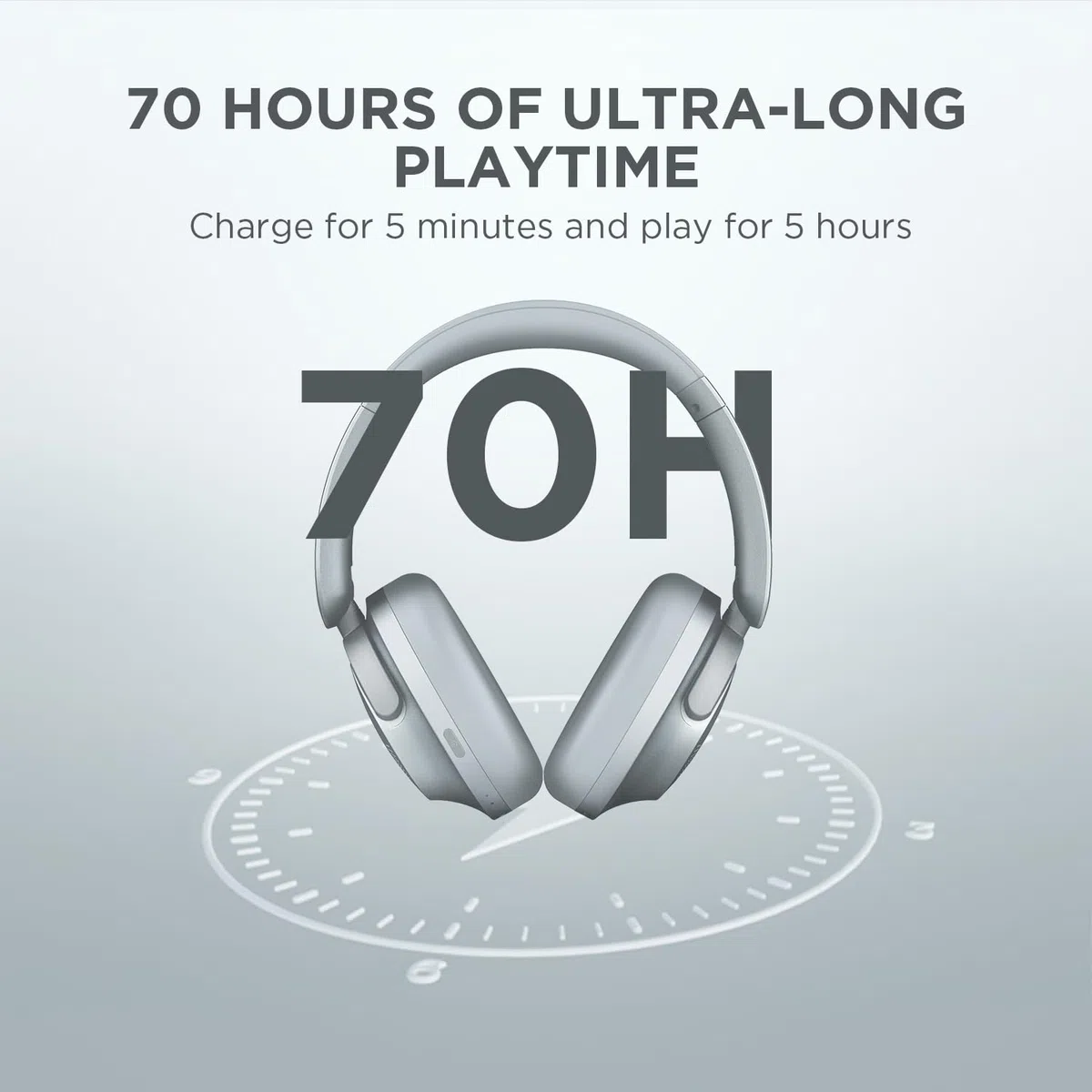 1MORE SonoFlow Auriculares Inalámbricos con Cancelación Activa de Ruido, 70H Cascos Inalámbricos Bluetooth, Auriculares Supraaurales con LDAC y 12 Modos EQ, Modos Varios, Cómodos y Plegables (Plata)