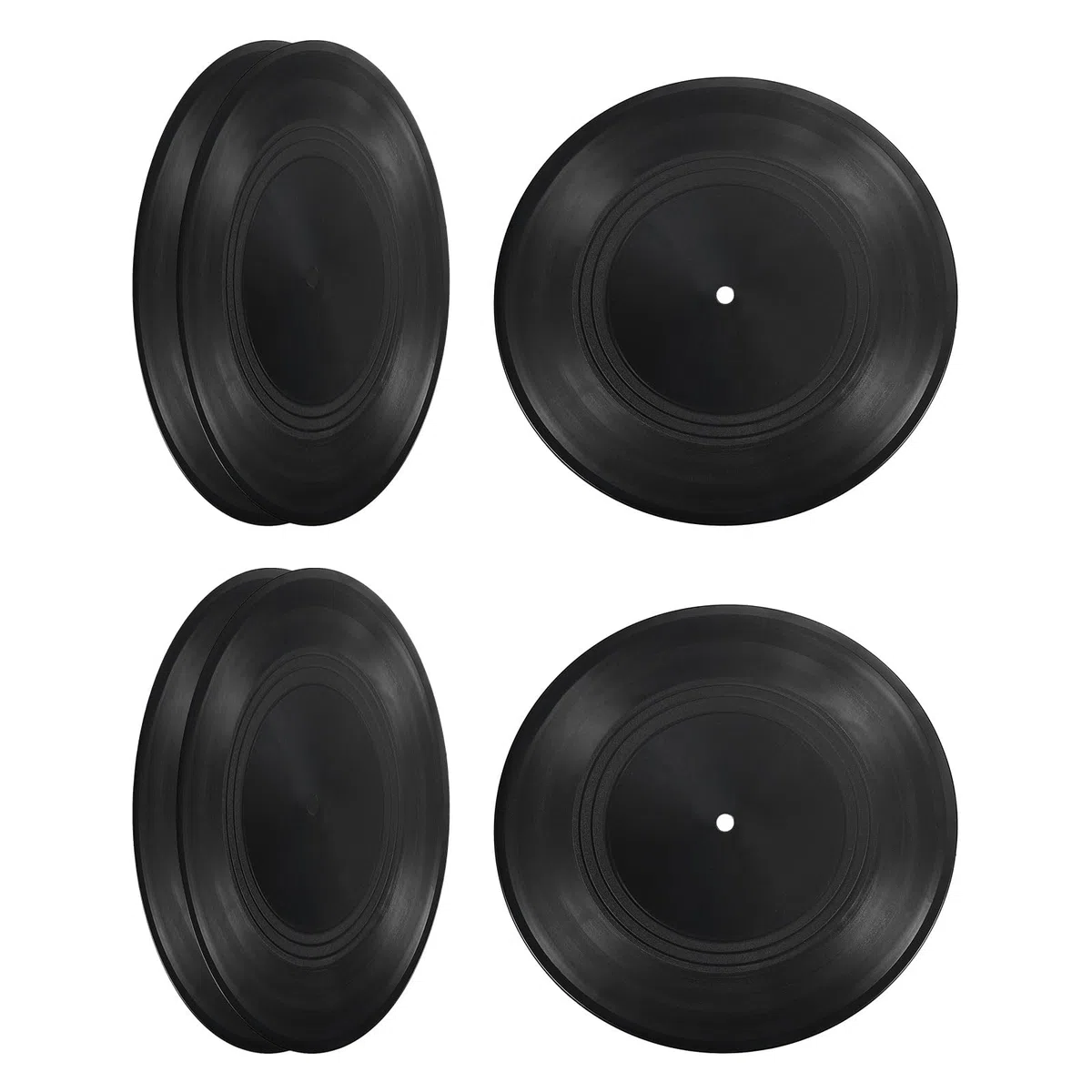 PATIKIL En Blanco Vinilo Discos 12" 6 Piezas CD Falso Vinilo Discos para Pared Estética Decoración Decorativos Discos para Rollo Música Habitación Rock Fiesta Decoración Negro