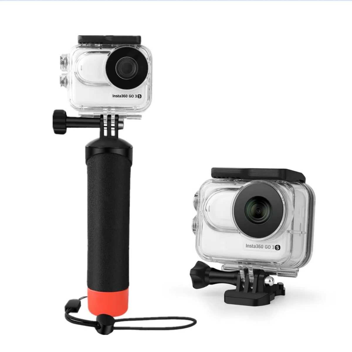 Funda impermeable y agarre flotante compatible con Insta360 GO 3S, carcasa protectora de buceo subacuático con accesorios de soporte para Insta360 GO 3S
