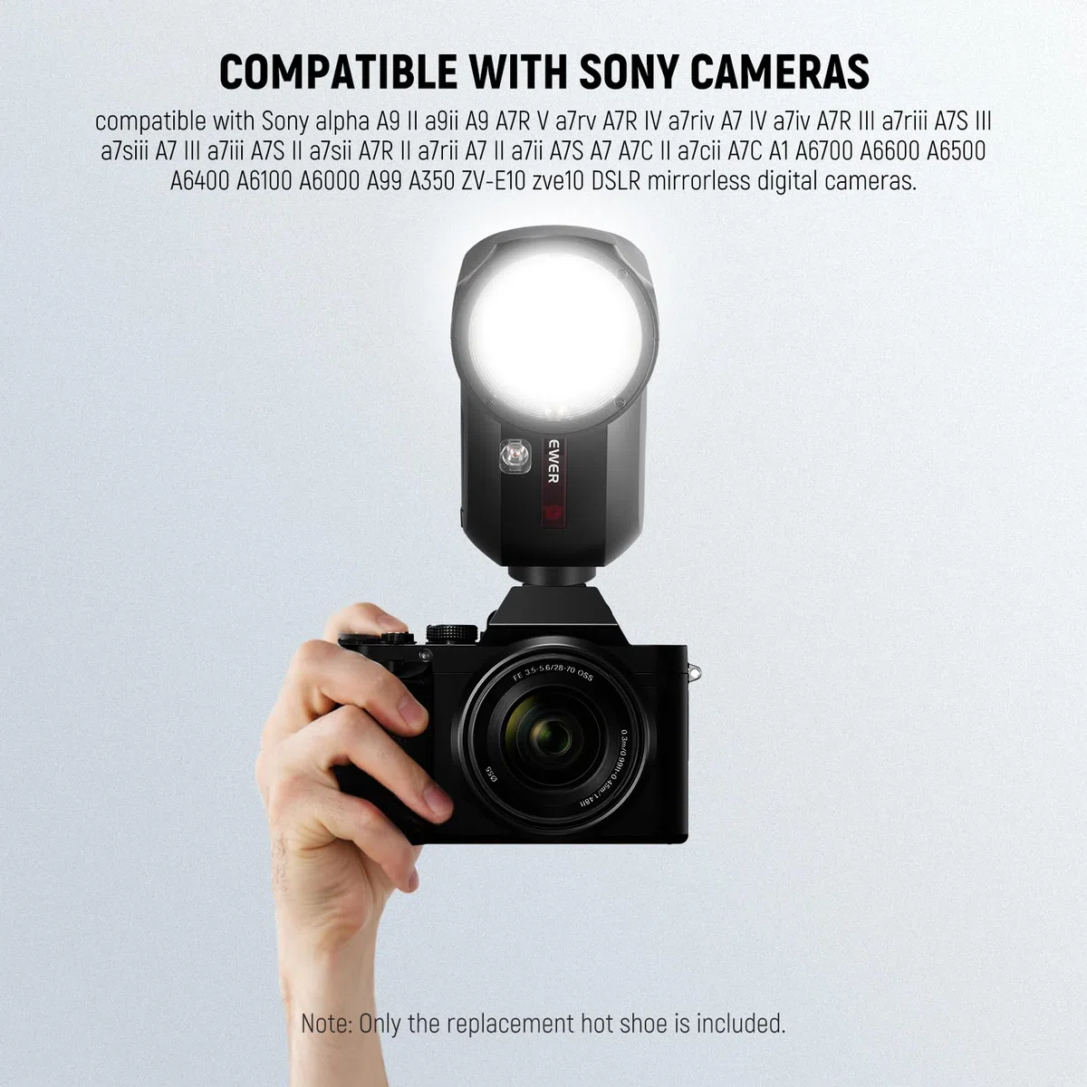 Neewer Z2-S Zapata Repuesto Flash Cabeza Redonda, para Z2-S/Z2Pro-S/Z2II-S Compatible con Sony Camera, Adaptador Zapata Speedlite Pieza Reparación con Interfaz Contacto Metálico Mejorada