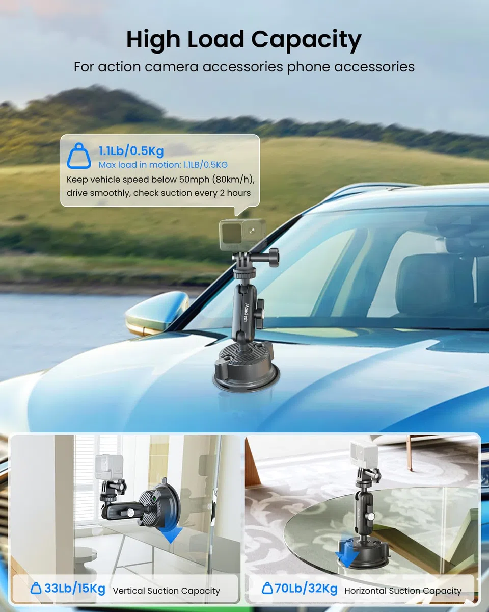 Soporte de Ventosa para Montajes de Cámaras de Coche Montajes para Go Pro en Coche Montaje de Parabrisas Portátil para Teléfonos Accesorios para Insta 360
