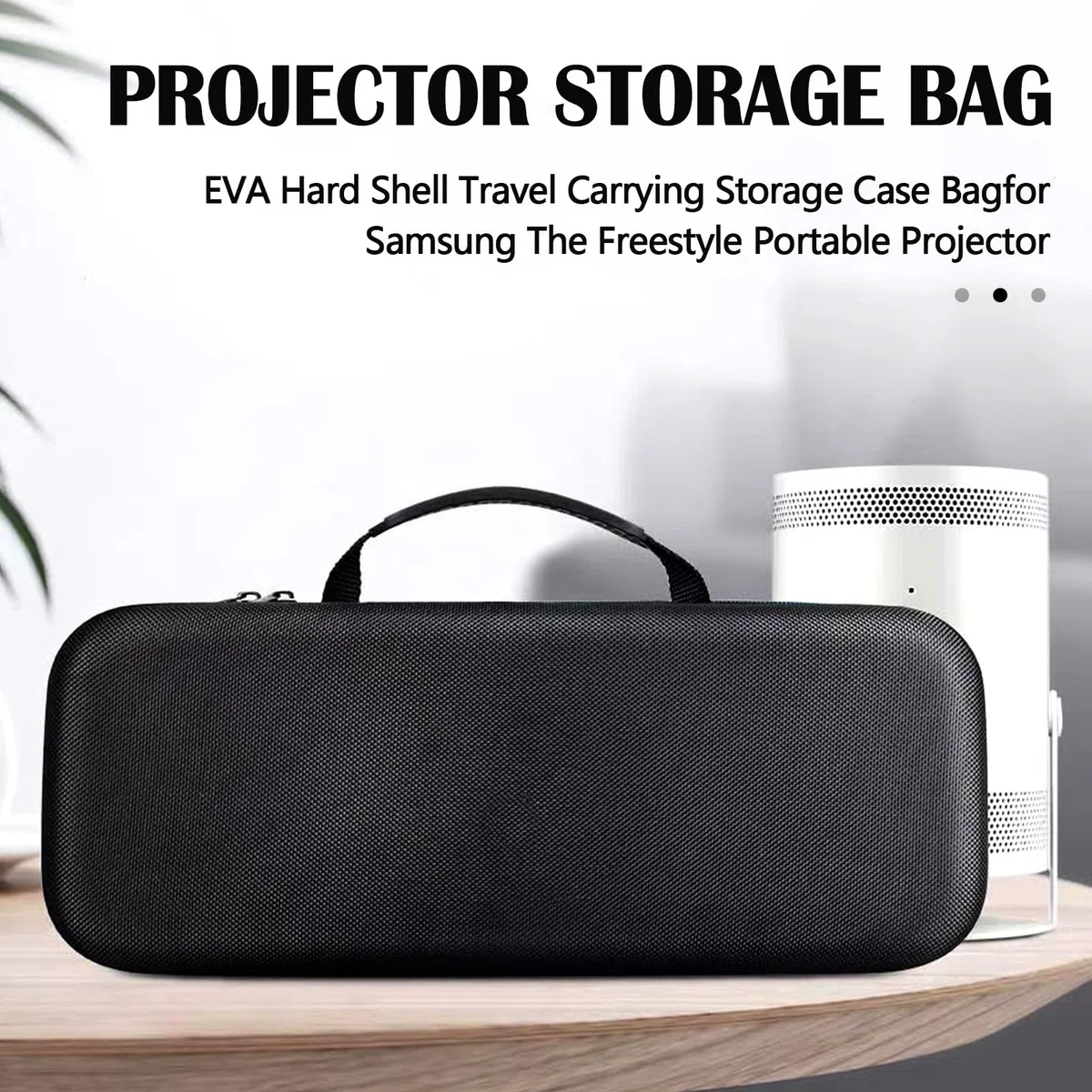 Estuche De Transporte para Proyector, Estuche Protector para Samsung El Proyector Freestyle Y Base De BateríA, Caja Protectora De Carcasa Dura De Eva 37.5x15.5x12cm