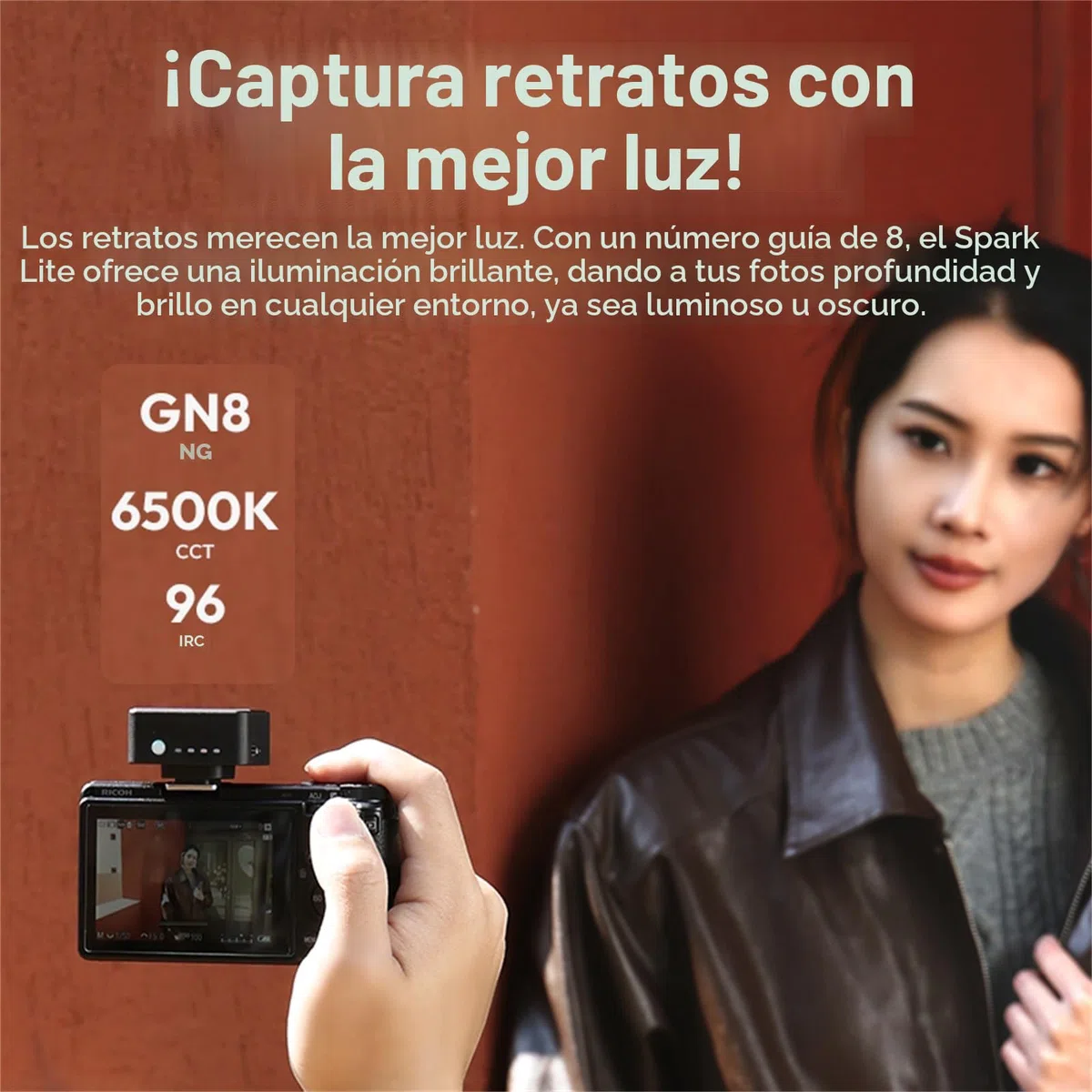 ULANZI SL01 Mini Flash de Cámara, GN8 6500K, Speedlite Manual, 4 Niveles de Potencia (1/8~1/1), Compatible con Nikon, Sony, Fujifilm, Panasonic, Diseño Compacto y Portátil, Carga Rápida Type-C