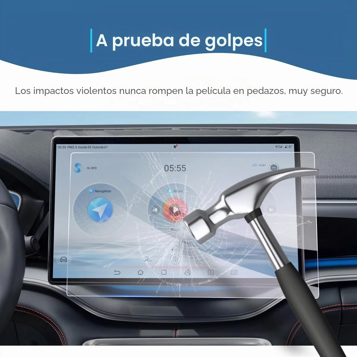 GAFAT Compatible con BYD Seal U DM-i EV/Sealion 7/Tang 2025 2026 2027 15,6" Navegación Protector de Pantalla, de Vidrio para 15,6" Seal U DMi Accesorios Touchscreen, Antigolpes, 9H Antiarañazos