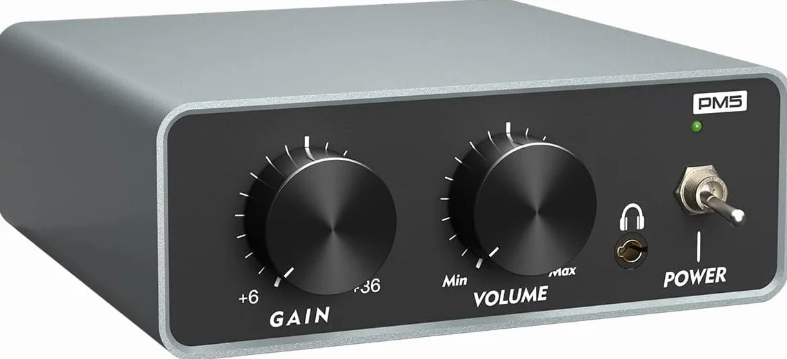 Phono Preamplificador Profesional para Tocadiscos de Vinilo, Estéreo con Entrada/Salida RCA, Salida de Auriculares