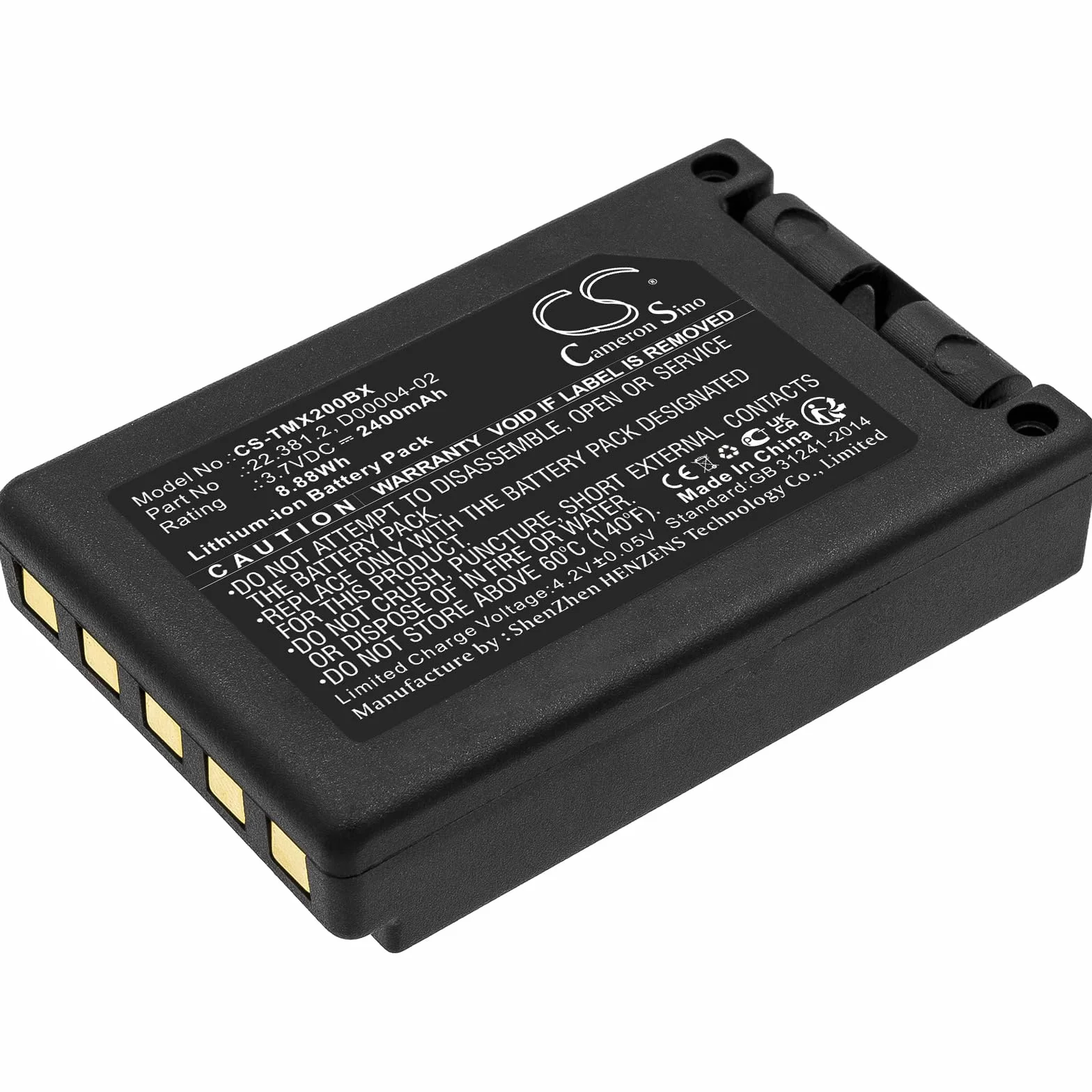 CS-TMX200BX Batería 2400mAh Compatible con [Teleradio] TG-TXMNL, Transmitter Tele Radio TG-TXMNL sustituye 22.381.2, D00004-02, D4-02, M245060
