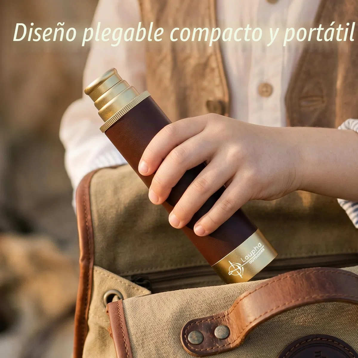 Pirata Telescopio Retro Monocular Portátil Zoomable 25x30 Lente BAK-4 Vintage Catalejo Niños Impermeable Mini Telescopio para Acampar al Aire Libre