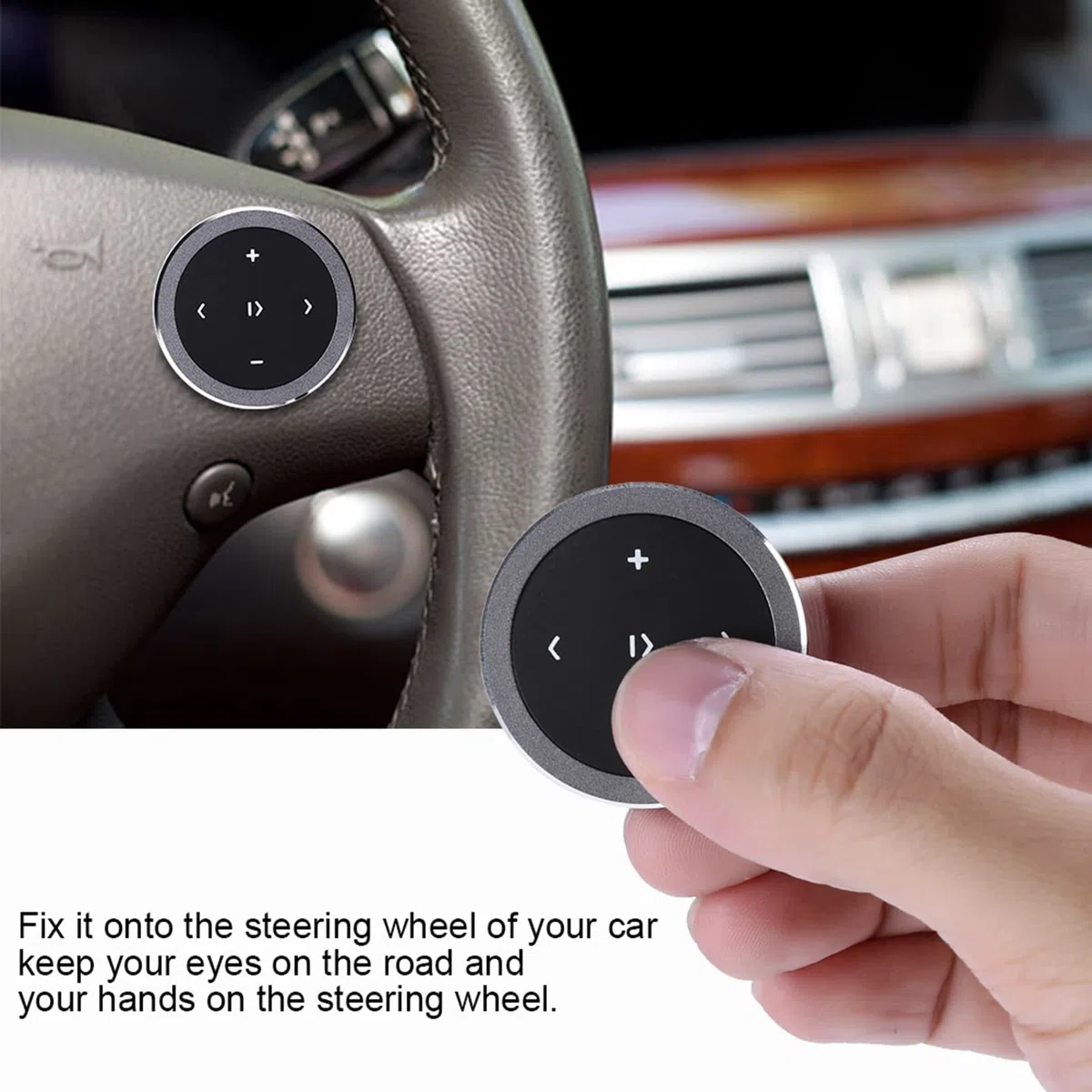 Control del Volante de Bluetooth, Música de Control de Automóviles de Control Remoto de Medios Remotos de Media Bluetooth Electrónica para la Tableta para Teléfonos Celulares