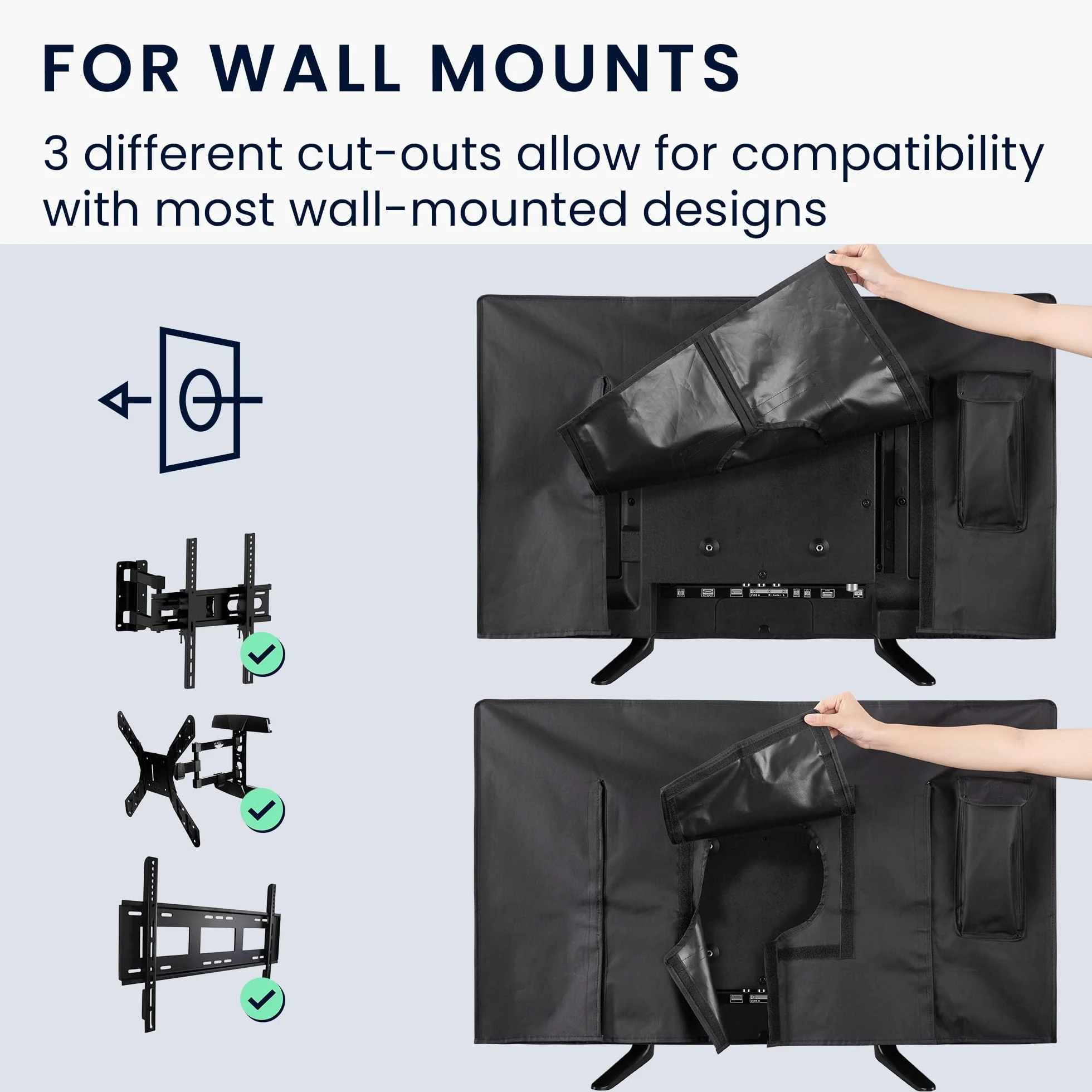 kwmobile Fundas para TV Exterior de 32" TV - Funda TV Exterior para Aire Libre, Cubierta Impermeable Televisión - No toques mi TV