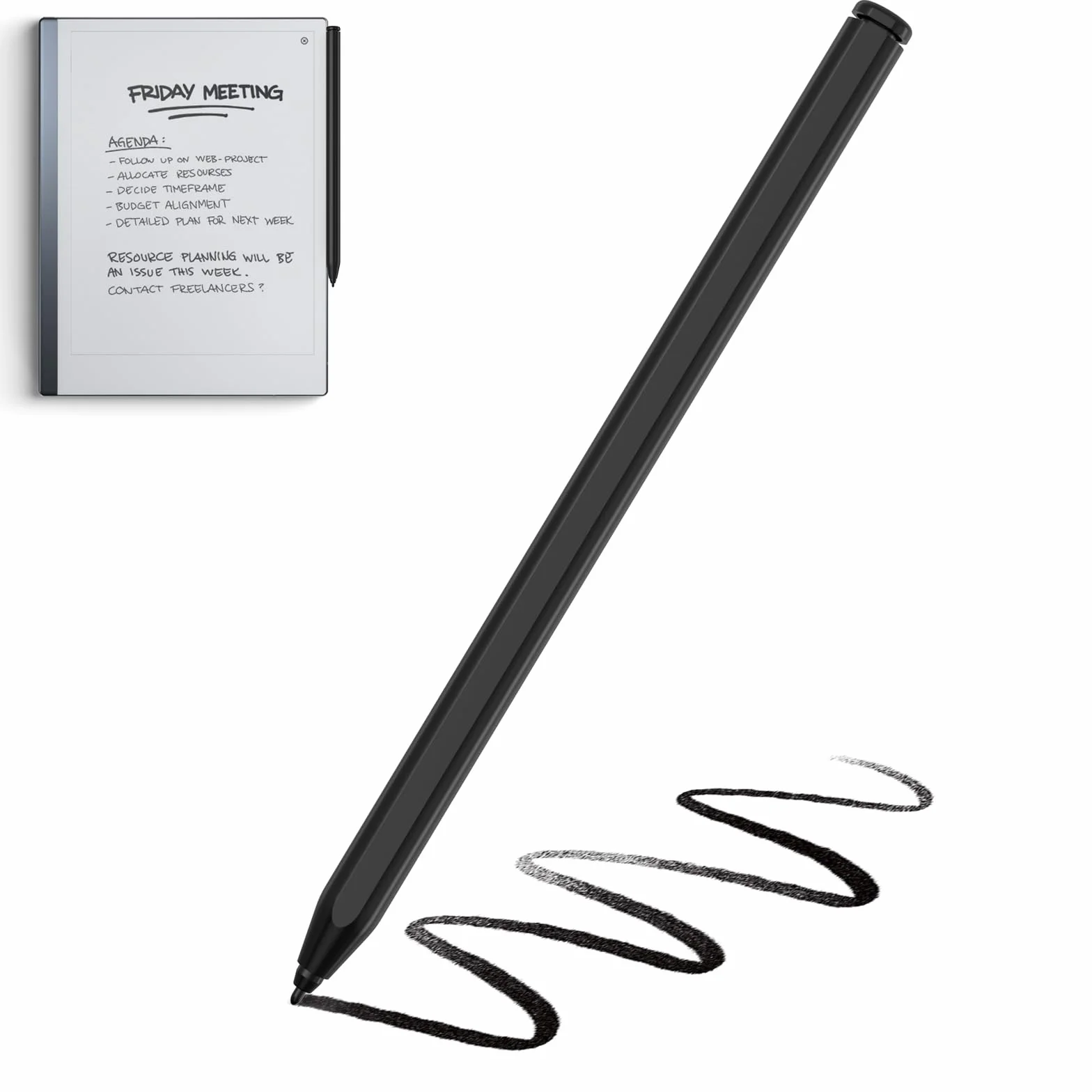 Lápiz Compatible Remarkable 2, Lápiz Capacitivo EMR con Borrador, Nivel de Presión 4096, Rechazo de Palma y Sensible a la Inclinación, Stylus Digital Compatible con Remarkable 2/1/Kindle Scribe