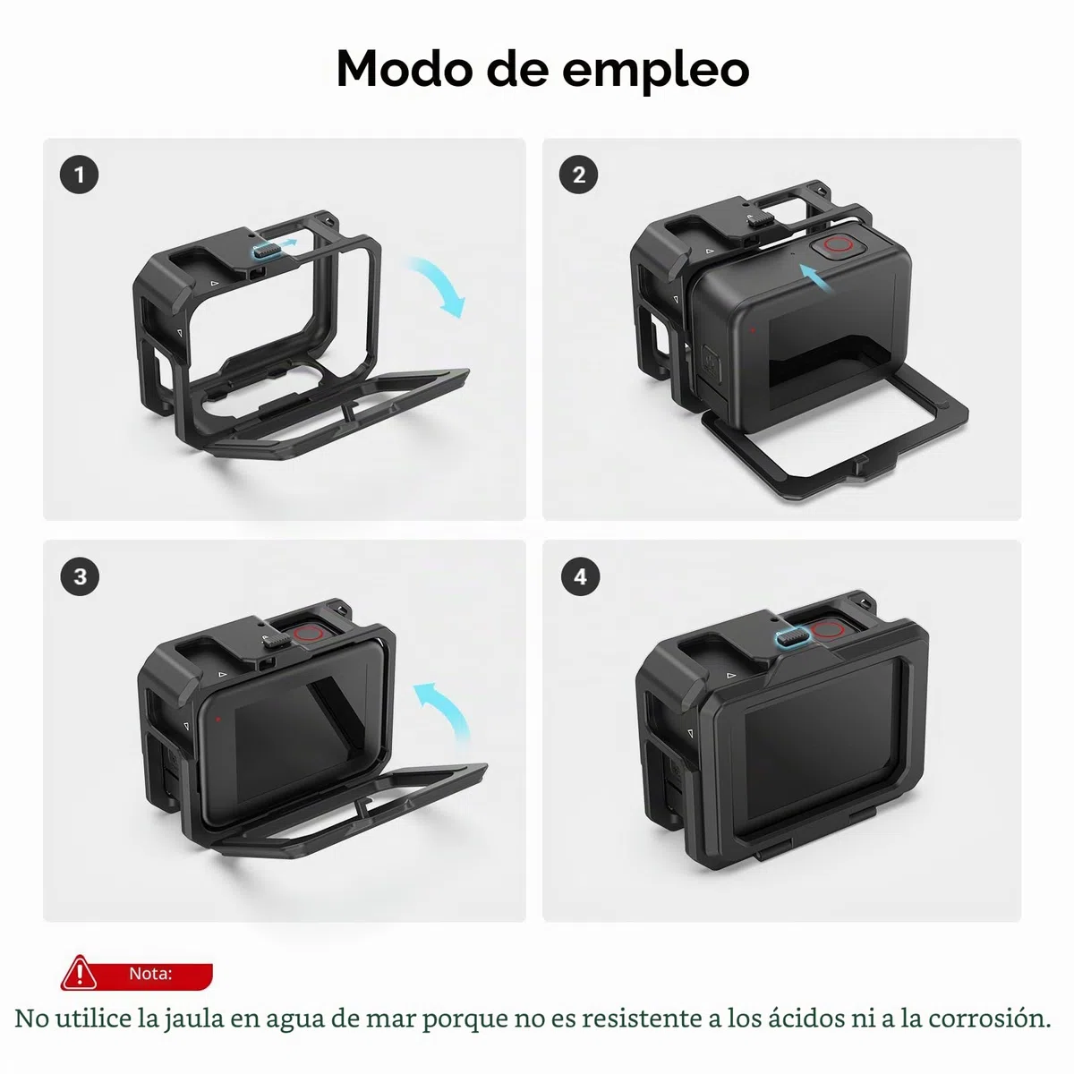 SMALLRIG Hero 13 / Hero 12 / Hero11 / Hero 10 / Hero 9 Jaula Negra para GoPro, con 2 Soportes de Cold Shoe para GoPro Light Mod y micrófono Común, luz de Video LED - 3083C