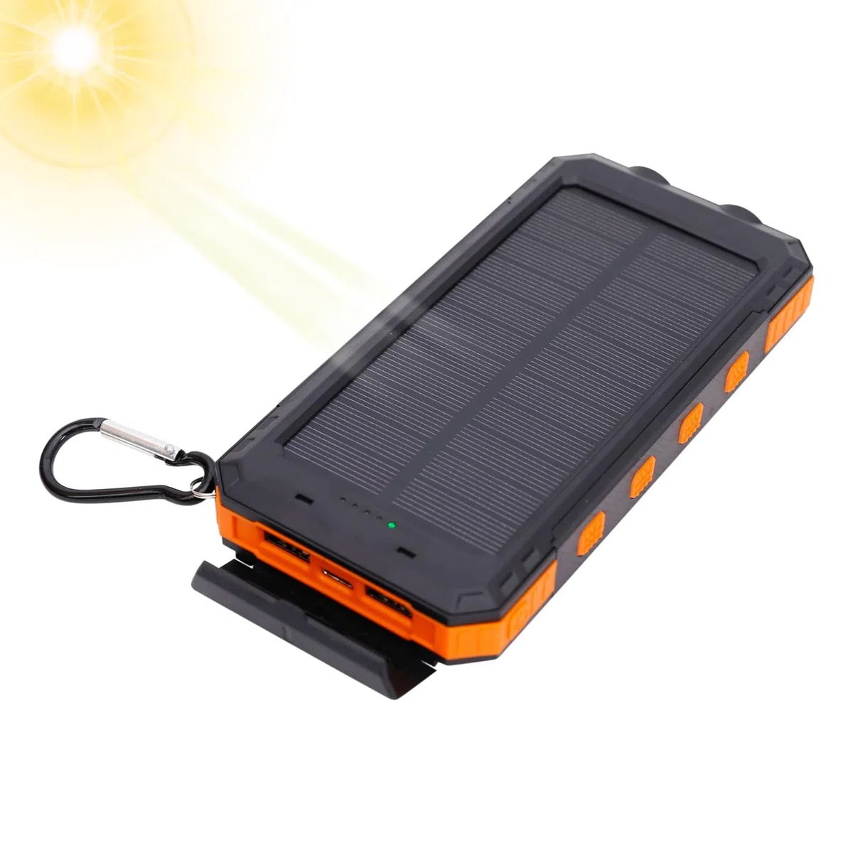 Cargador Solar Power Bank, 20000 mAh Banco De Energía Solar Cargador Portátil con Linterna Phone Charger Power Bank para Acampada Y Exteriores, 15.8x7.8x2.5cm