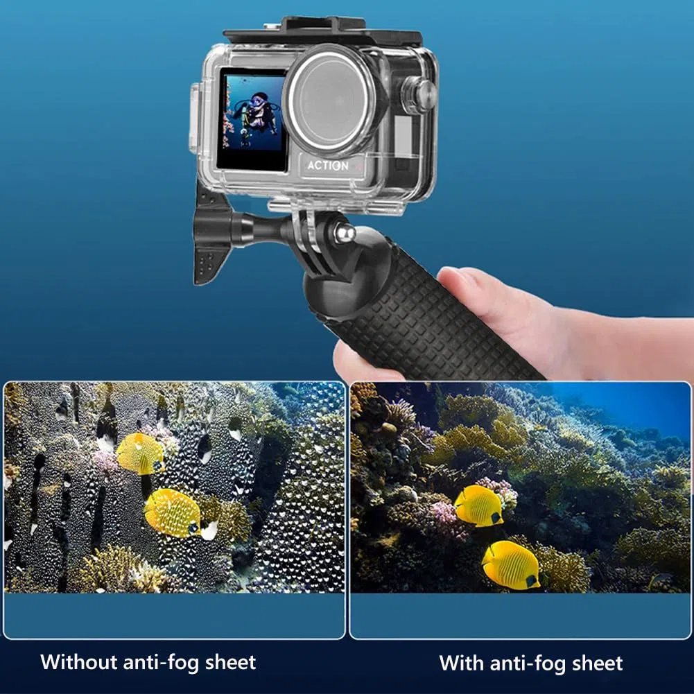 Funda Impermeable Compatible con dji Osmo Action 5 Pro/Action 4 /Action 3, Carcasa Impermeable + Mango Flotante + 6 Inserciones antivaho + Abrazadera de Montaje rápido