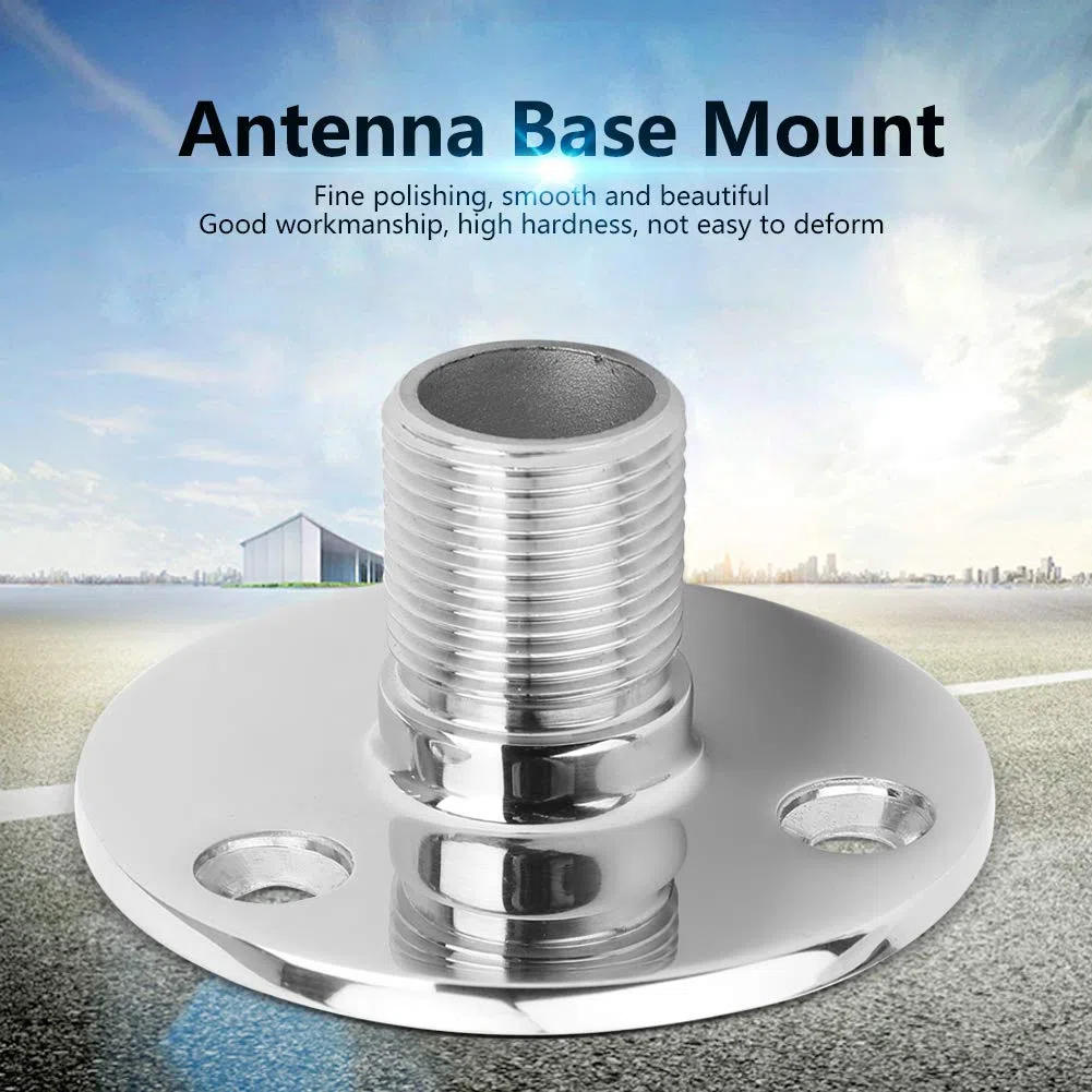 Montaje de la Base de la Antena, Rosca Macho de Acero Inoxidable 316 Montaje de la Base de la Antena Marina Base de la Antena Accesorios del Barco, Base de la Antena Redonda de Montaje