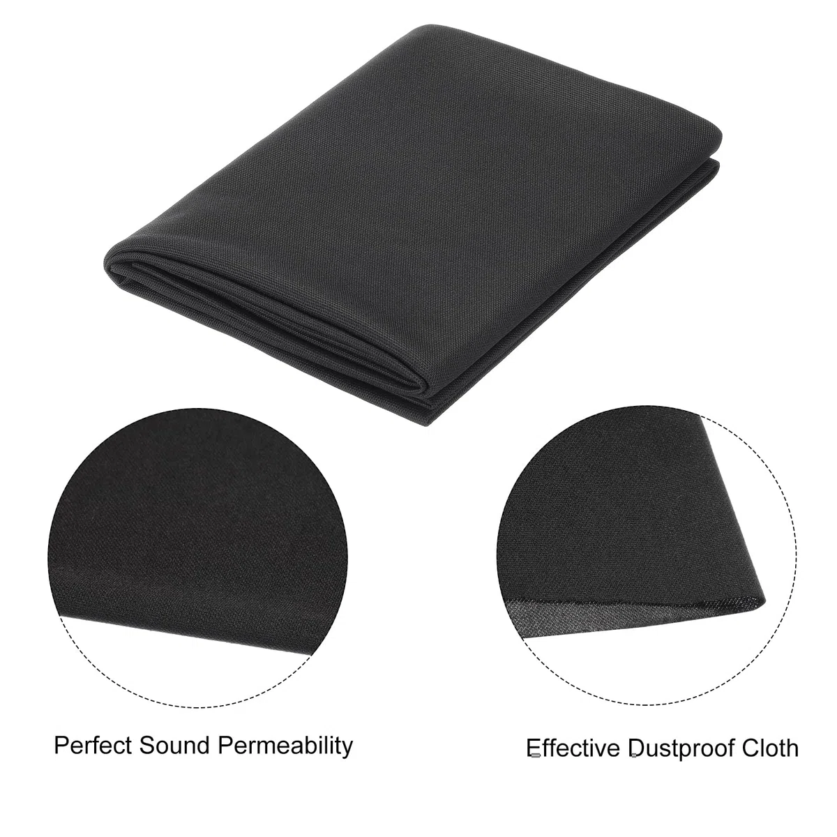 QUARKZMAN Tela de Rejilla Negra para Altavoces (No Tejido de Caña) Tela Antipolvo para Cajas Estéreo 150cm x 120cm 59 Pulgadas x 47 Pulgadas