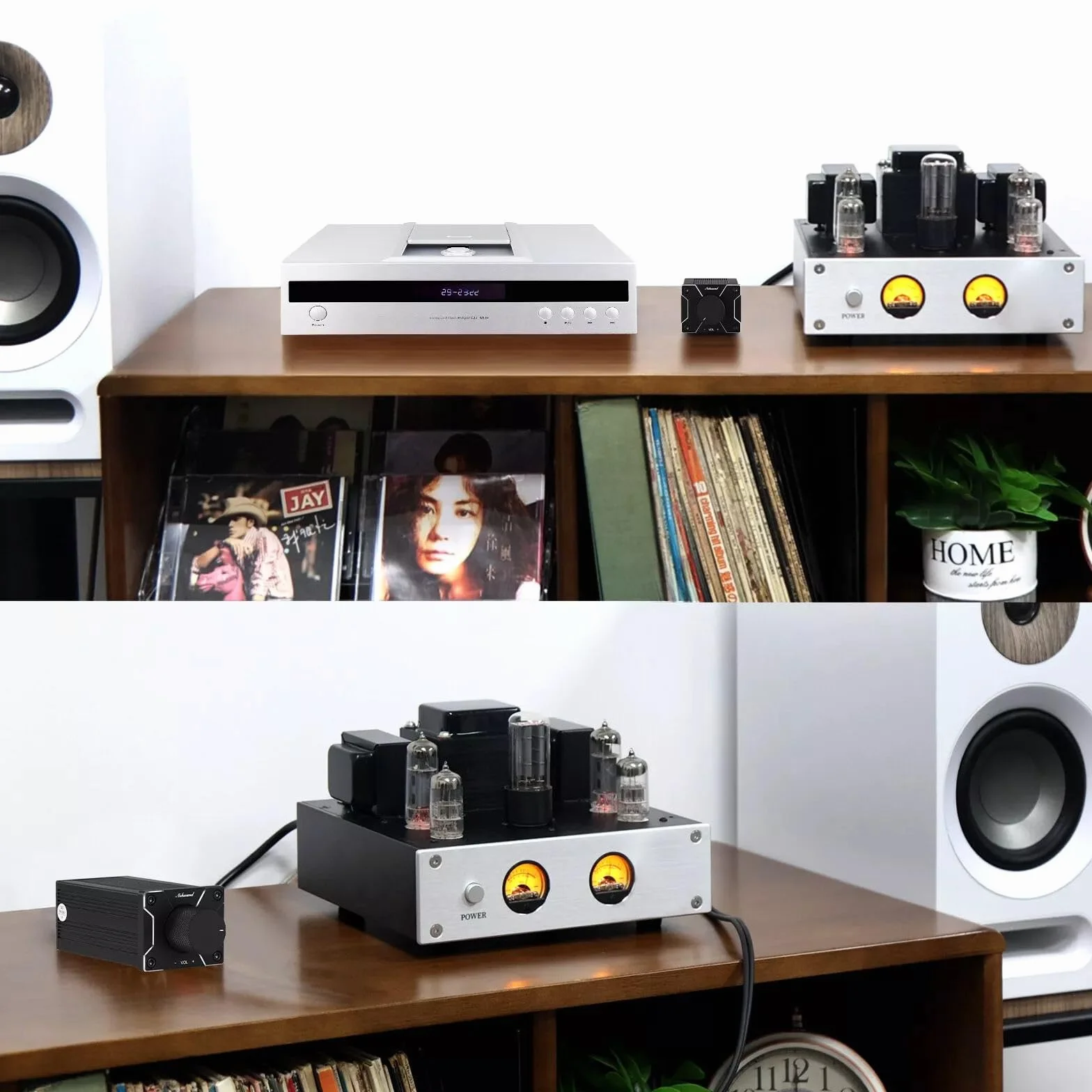 Nobsound Controlador de Volumen Preamplificador Pasivo ALPS RCA HiFi Negro