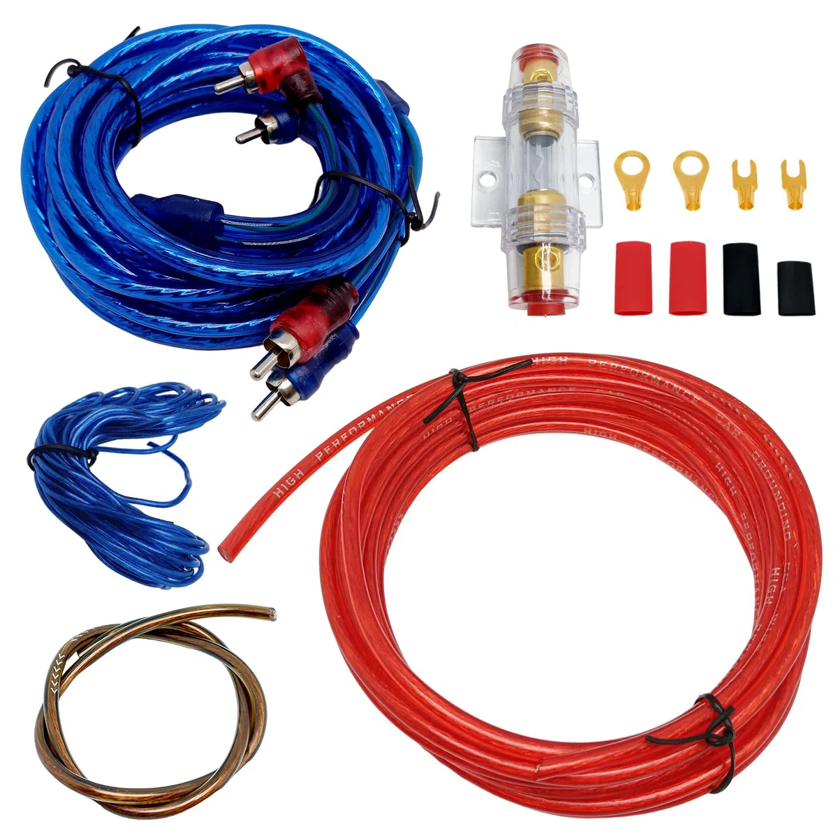 10GA Kit de Cableado para Amplificador de Coche, Kit de Cables Instalación Amplificador Subwoofer, Kit de Cableado de Amplificador de Coche Kit de Cableado Amplificador con Fusible