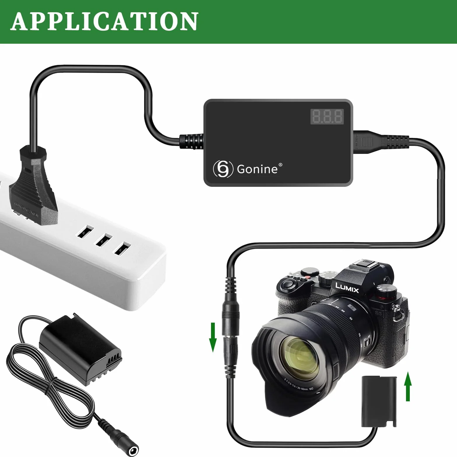 DMW-DCC17 Adaptador de Corriente para Cámara DMW-BLK22 Kit de Alimentación de Batería Dummy para Cámaras Panasonic LUMIX S5 DC-S5 DC-S5K DC-S5GK GH5 II GH6 GH7 Grip de Batería DMW-BGS5