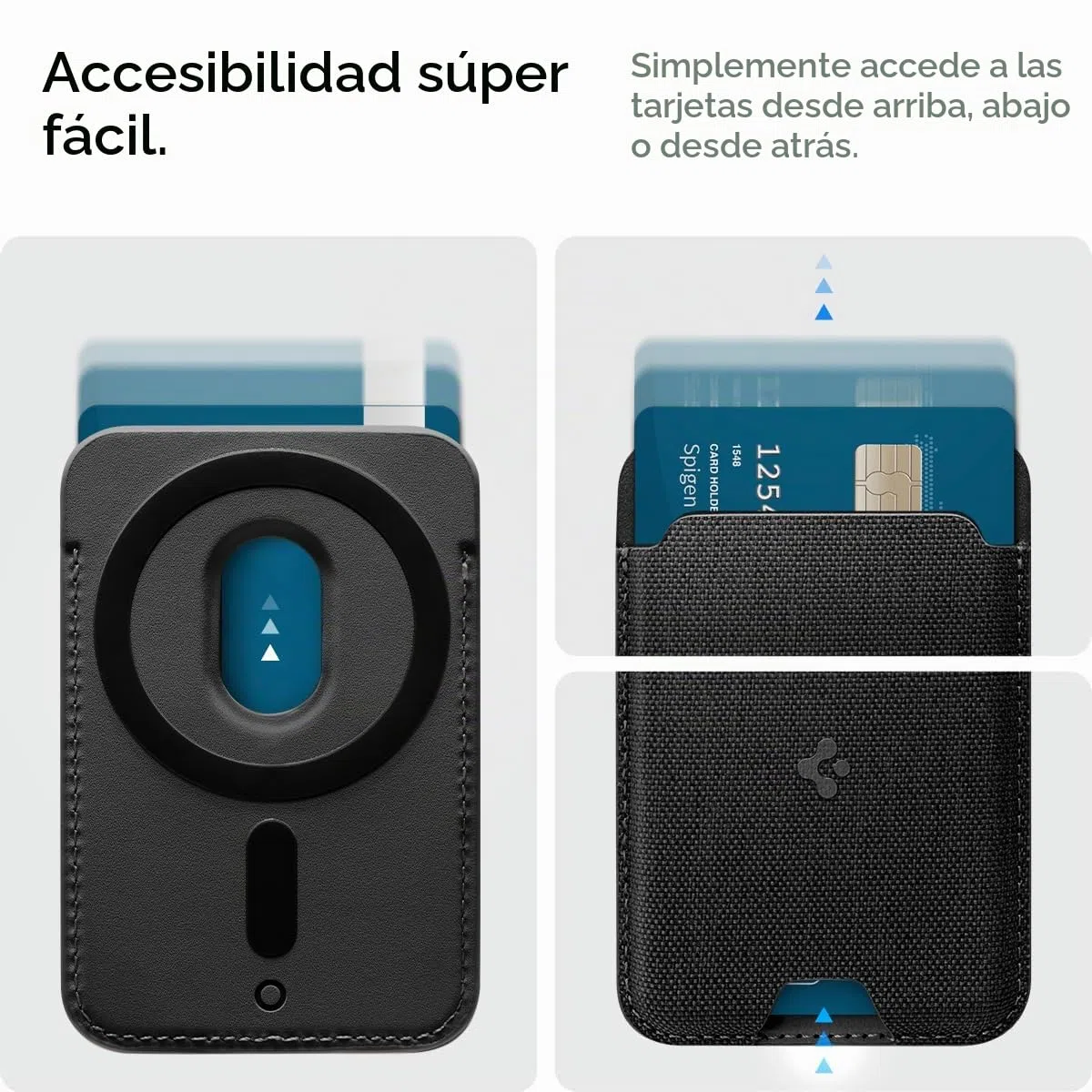 Spigen Cartera Magsafe Urban Fit MagFit Tarjetero Magnético 3 Tarjetas Compatible con los Modelos iPhone 17/16/15/14/13/12 Series MagSafe Wallet - Negro