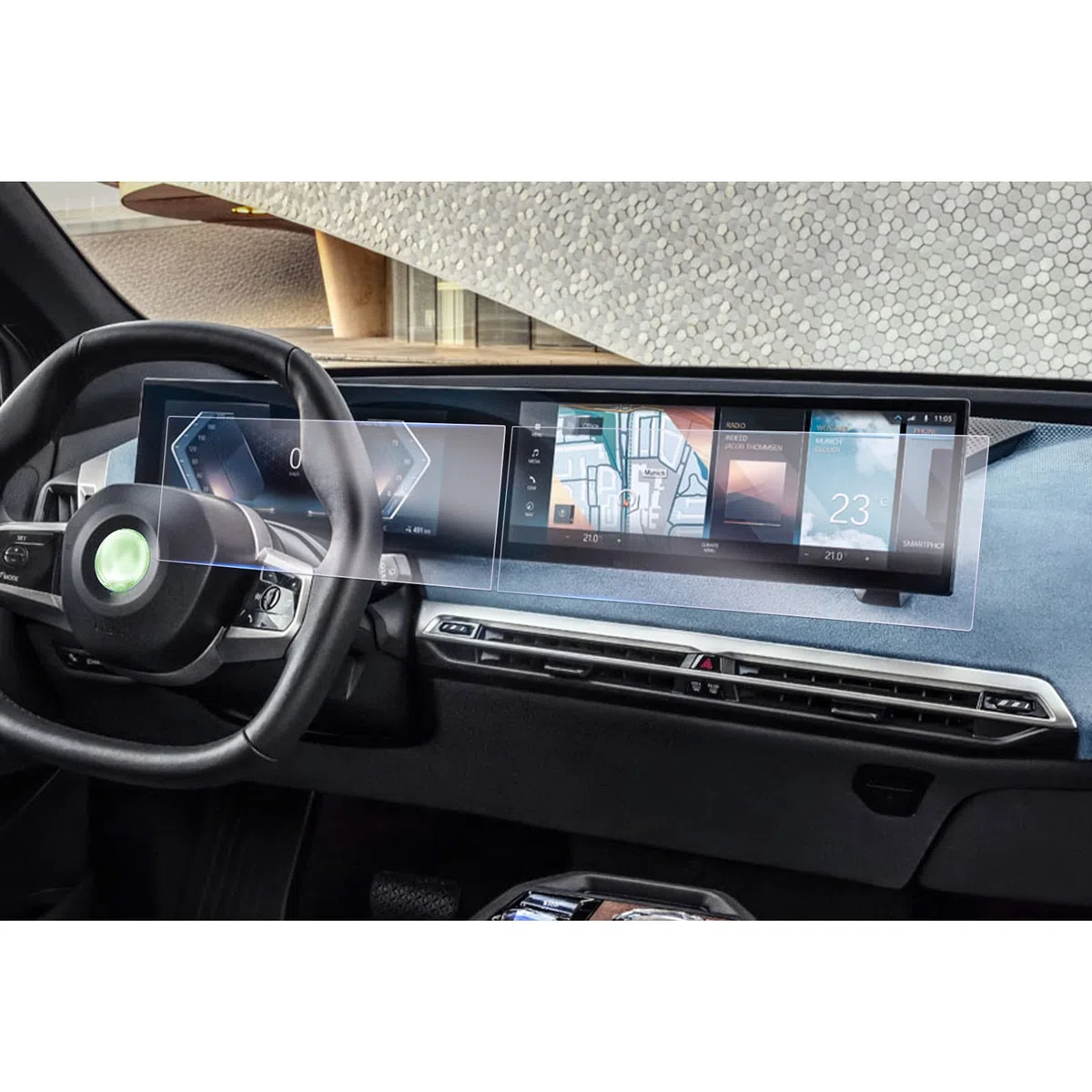 GAFAT [4 Piezas] Compatible con BMW i3 i4 i5 i7 iX X5 X6 X7 XM iDrive 8 2022 2023 2024 Protector de Pantalla, Nano Pantalla para 12,3" Navigation + 14,9" Cockpit, Antigolpes, 6H Antiarañazos