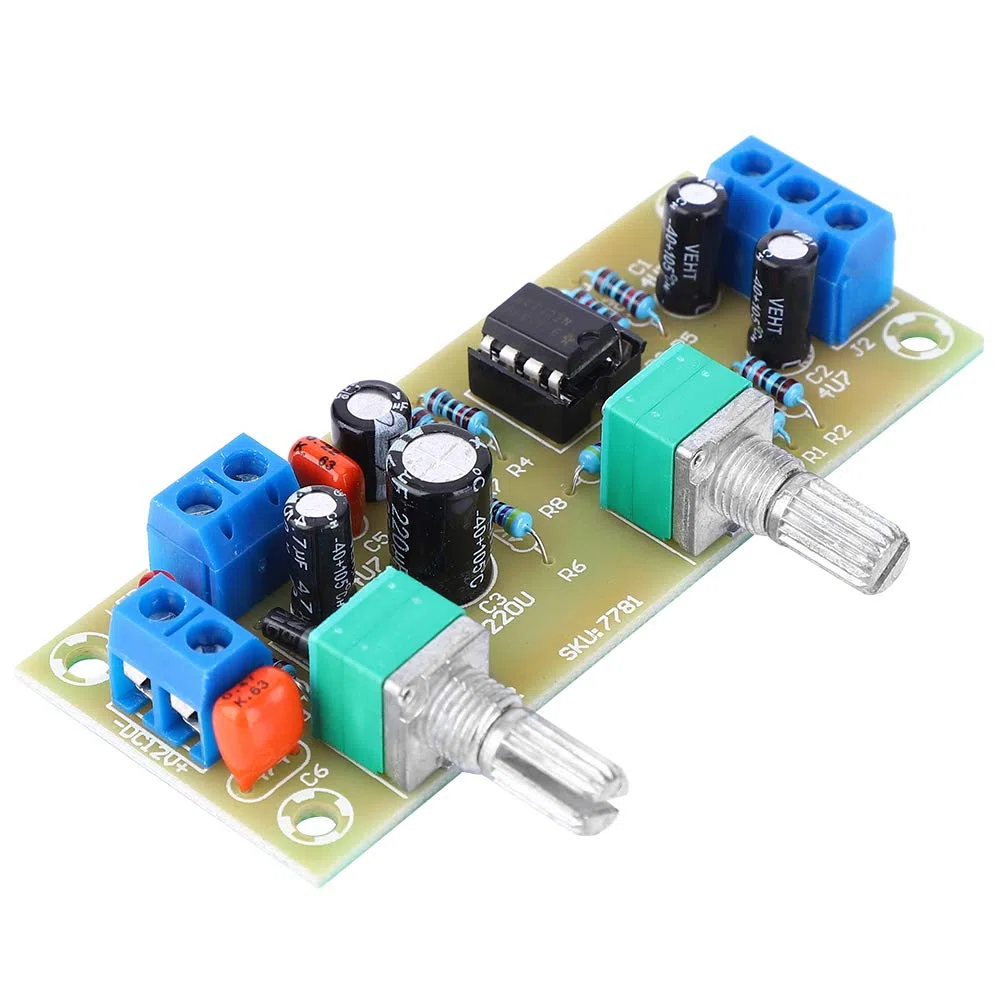 Placa de Preamplificador, Filtro de Paso Bajo de Subwoofer Control de Volumen Módulo de Placa de Preamplificador DC10-24V