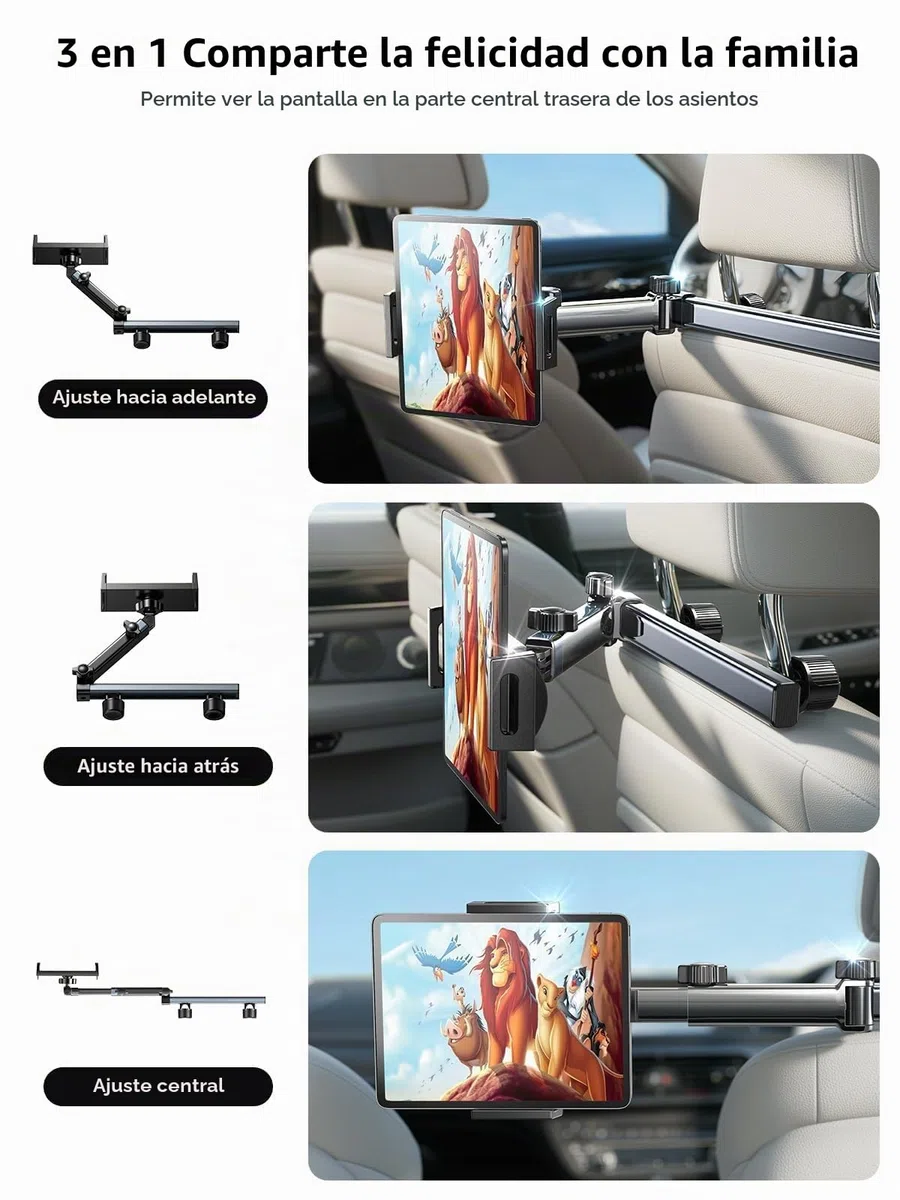 LISEN Soporte para iPad Tablet Centro de coche, soporte universal para teléfono móvil, organizador de coche, accesorios para el interior del coche, extensible, accesorios de viaje para iPad Air