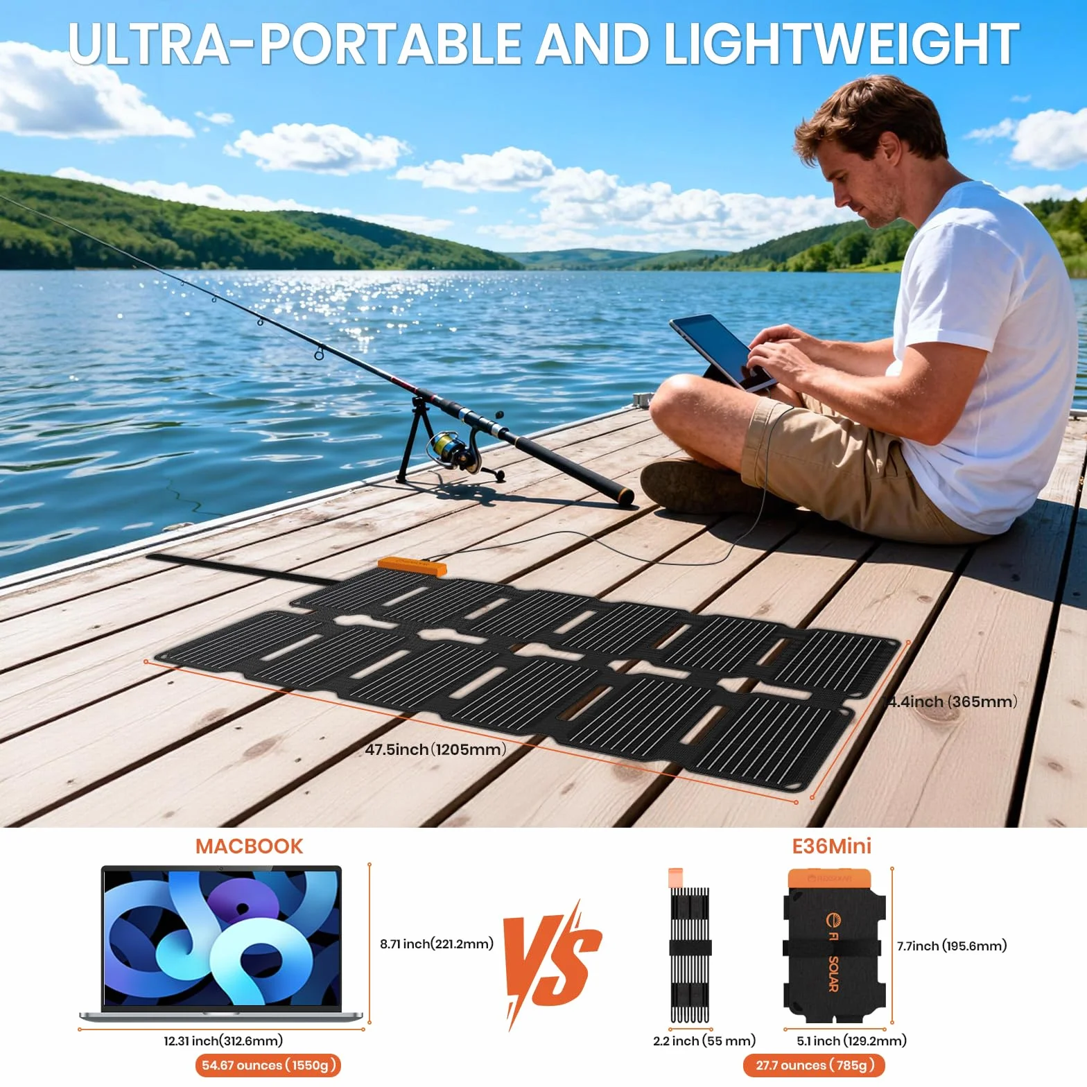 Flexsolar Mini Cargador Solar Plegable 36 W - Panel Solar Resistente al Agua - Con Puertos USB-A/USB-C/CC - Para Estaciones de Alimentación, Smartphones, Tabletas, Bancos de Energía, Camping
