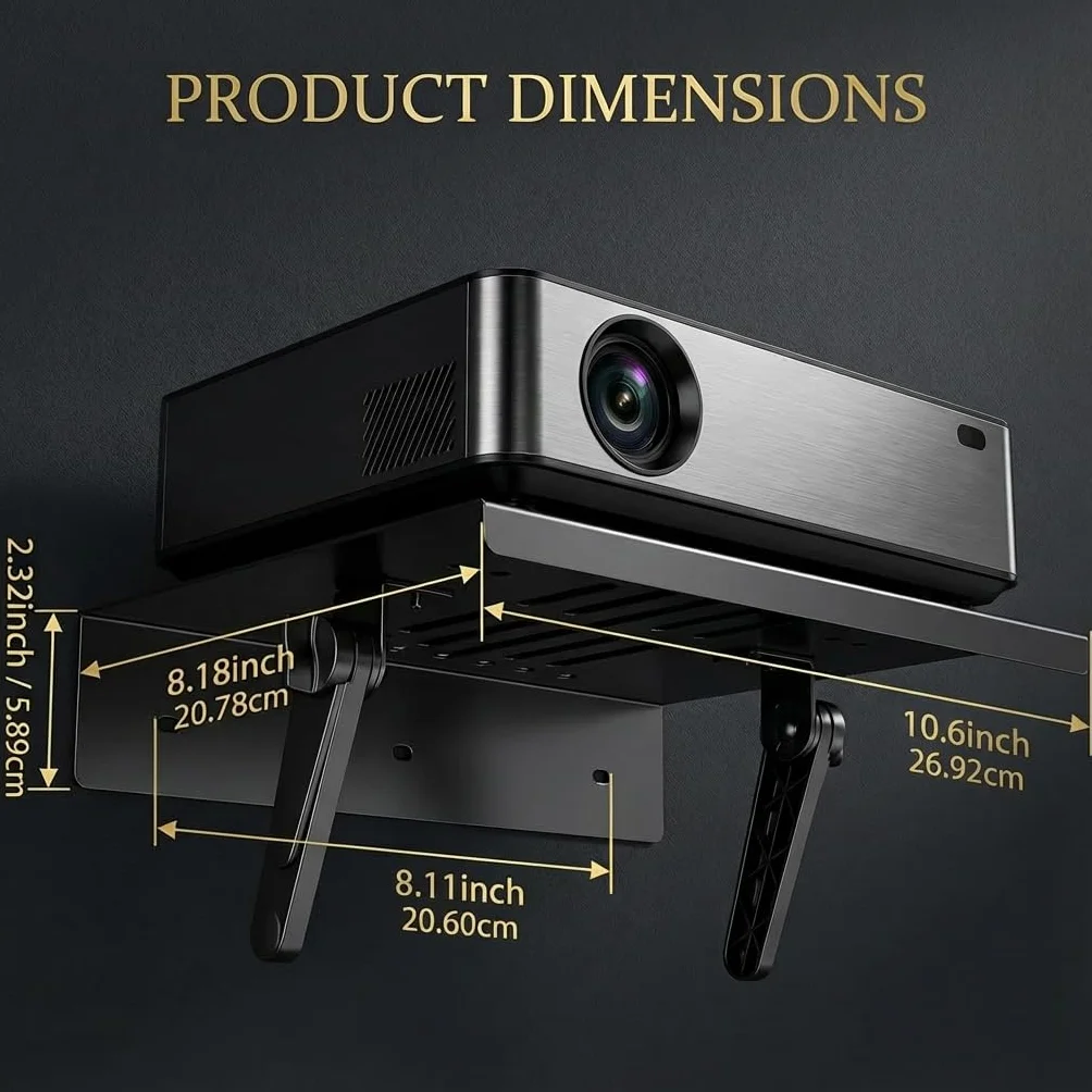 Soporte de Proyector de Metal sin Perforación para Sofá y Mesita de Noche, Soporte de Pared Oculto para Proyector para Cama/Sofá, Soporte de Pared para Proyectores para Sala de Estar, Adecuado para