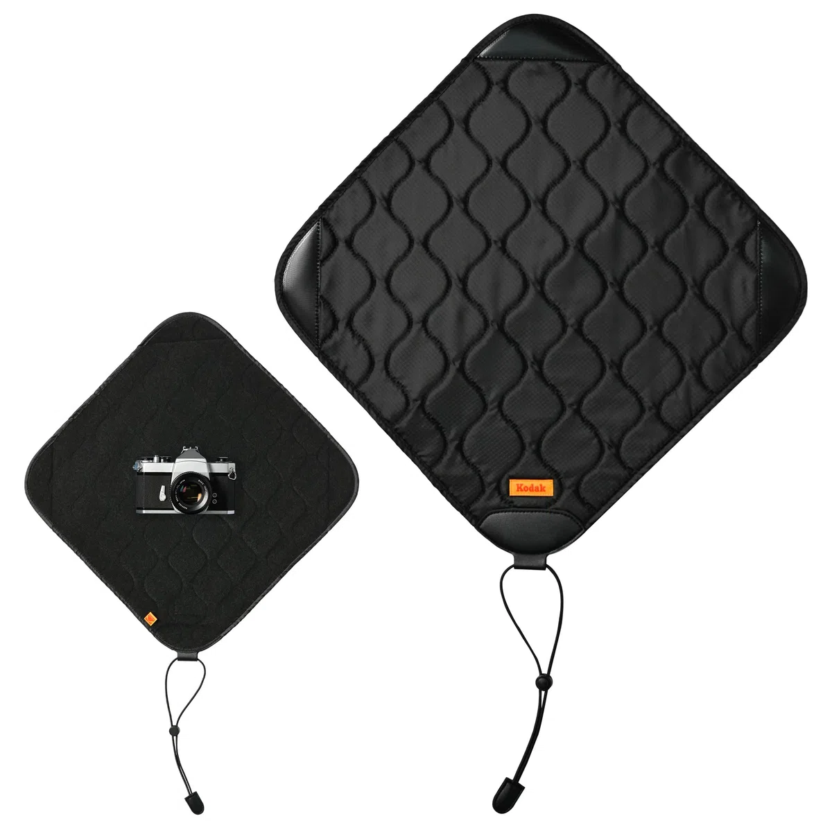 KODAK Camera Wrap Envoltura para Cámaras Tamaño L 38,5 x 38,5 cm - Paño Protector Resistente al Agua, antiarañazos y sin Polvo como protección para cámara SLR, teleobjetivo (Negro) [UN artículo]