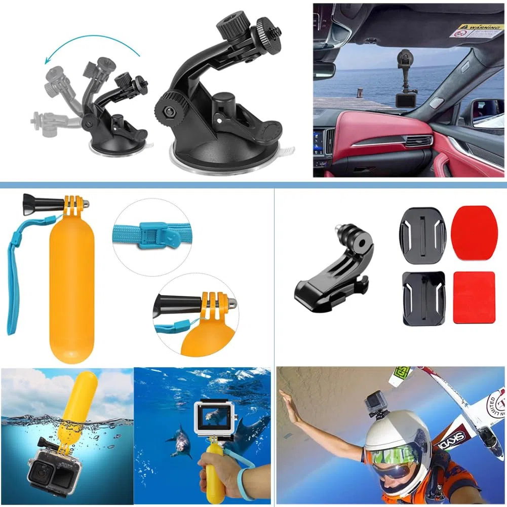 13 en 1 Accesorios para Gopro, Kit Accesorios para Action CAM Compatible con GoPro Hero 13 12 11 10 9 8 MAX 7 6 5 4 Black SJ4000 y Otras cámaras Deportivas