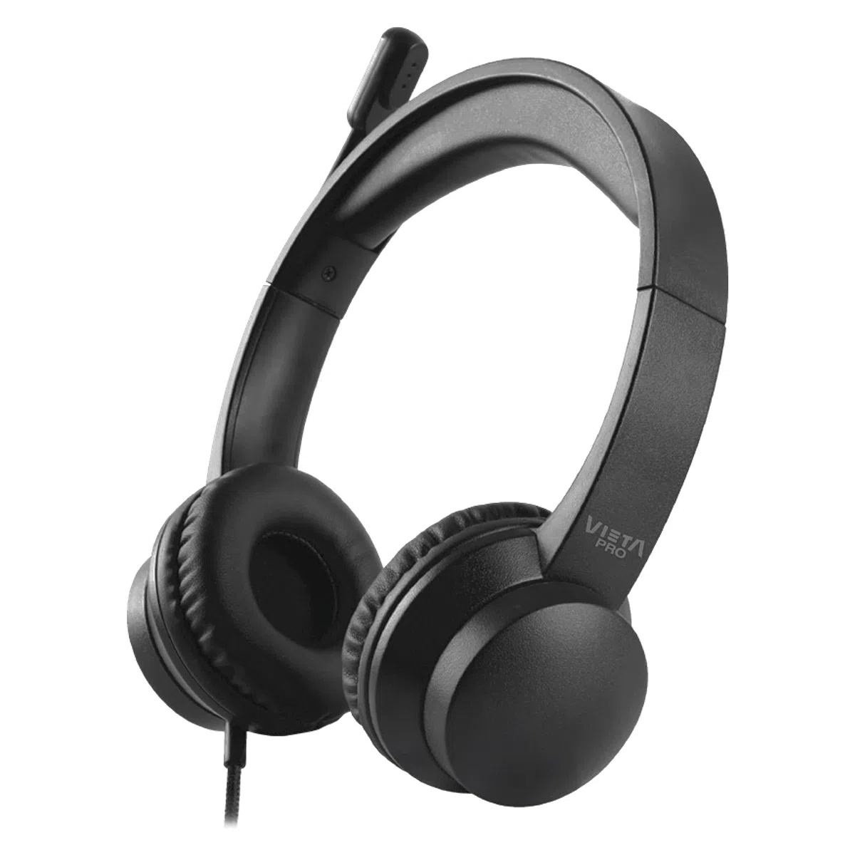 Vieta Pro Auriculares de Diadema Workey | Cascos con Micrófono y Cable USB con Botón para Control de Sonido | Accesorio Compatible con PC, Chromebook, Tablet, Oficina y Videollamadas