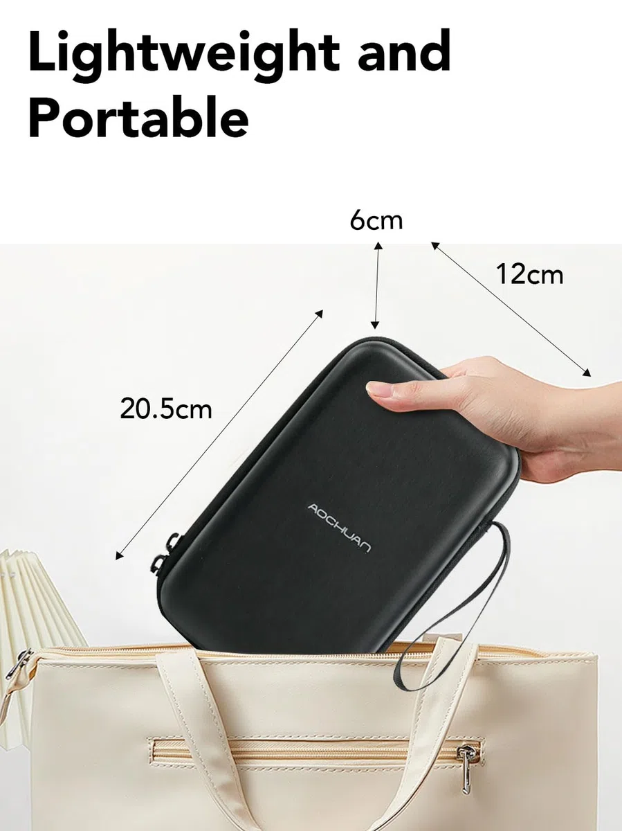 AOCHUAN Estuche rígido portátil B30 para cámara, Lente y estabilizador de 3 Ejes, Bolsa de Almacenamiento Protectora de EVA con Correa de Mano, Inserto de Espuma y Bolsillo de Malla con Cremallera