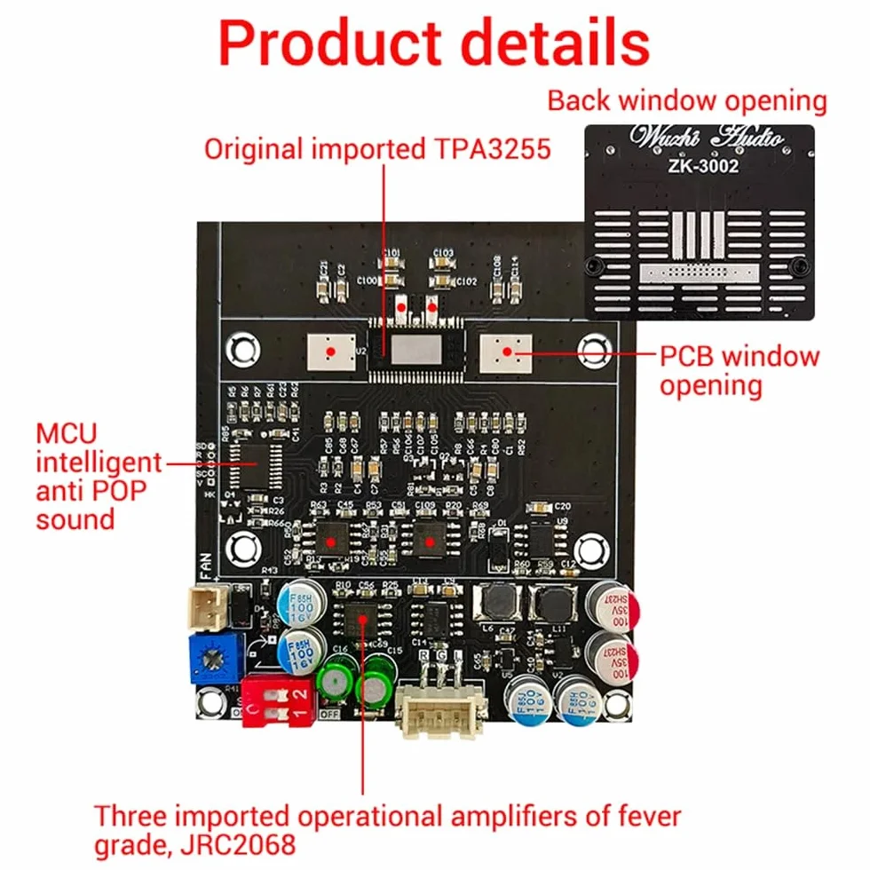 DollaTek TPA3255 Placa amplificadora digital Sonido estéreo de alta potencia 300wx2 Puente Mono600W DC18-50V para altavoz subwoofer