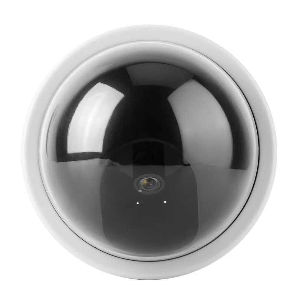 Dioche Cámara de Seguridad Falsa simulada de simulación de de 4 Piezas, cámara de vigilancia CCTV antirrobo con luz LED Intermitente(Blanco)
