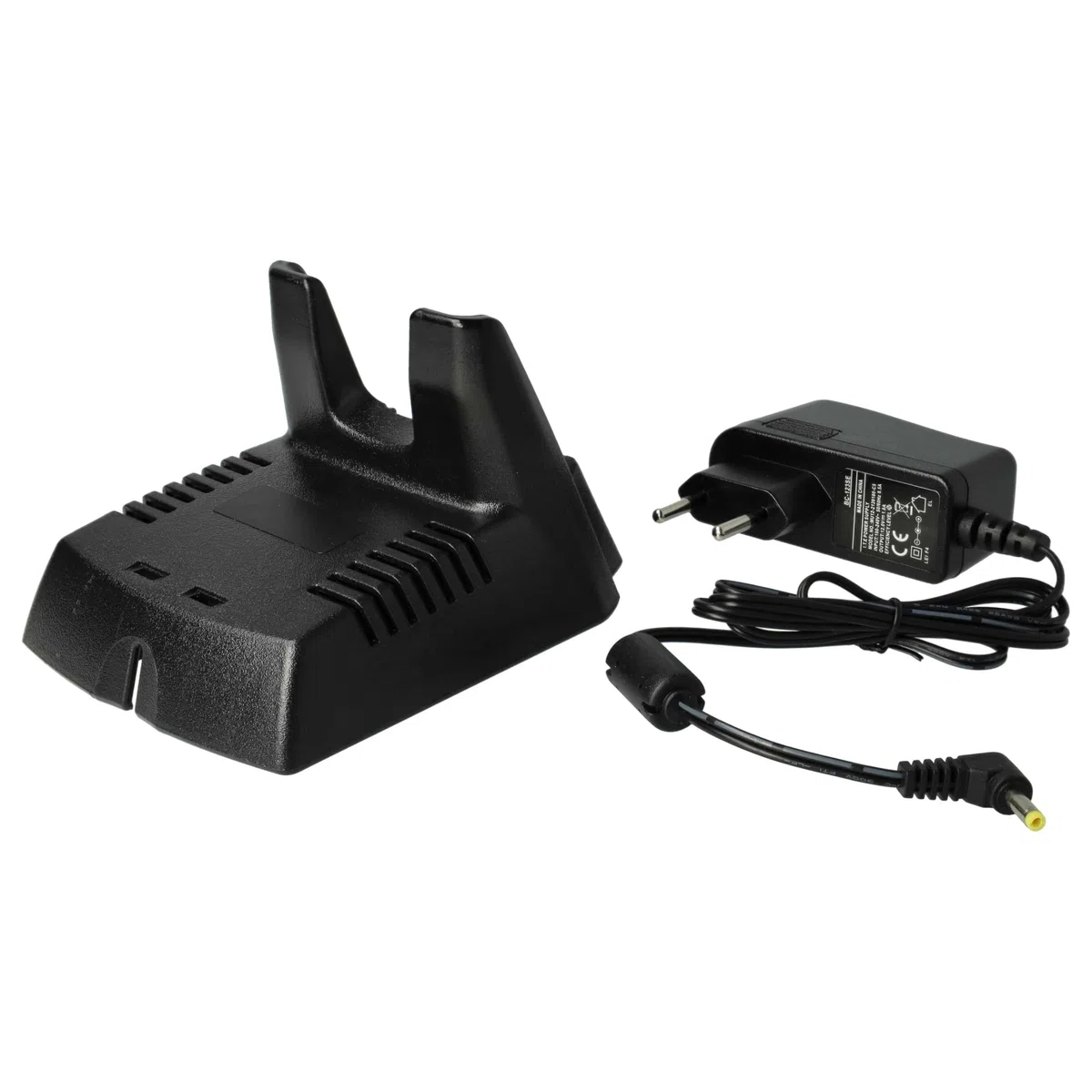 vhbw Cargador Compatible con Yaesu FNB-57, FNB-64H, FNB-64, FNB-83 baterías de Radio - Estación de Carga + Fuente de alimentación, 7,2 V, 0,4 A