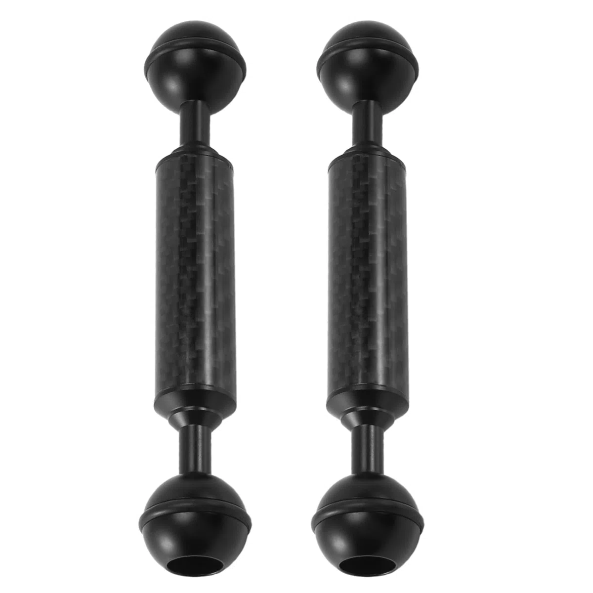 2 brazos de extensión flotantes de fibra de carbono de 1 pulgada para cámara de buceo de doble bola de fotografía D20 mm 5 pulgadas trípode de flotabilidad submarina