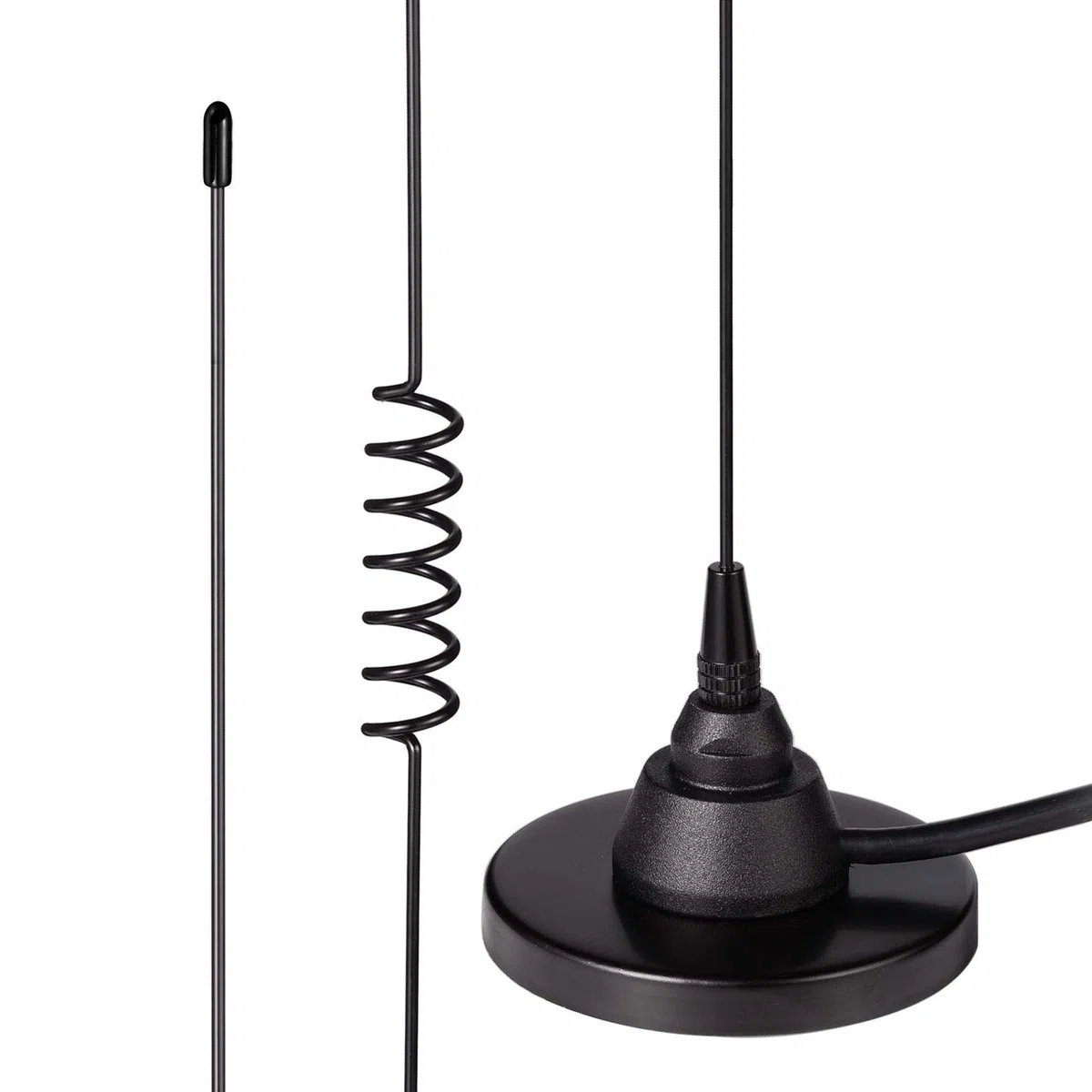 Bingfu Antena Radio Móvil VHF UHF Doble Banda 136-174MHz 400-460MHz Antena Radioaficionado Base Magnética Conector PL259 para BTECH ICOM Midland Yaesu TYT AnyTone Radio Aficionado Móvil
