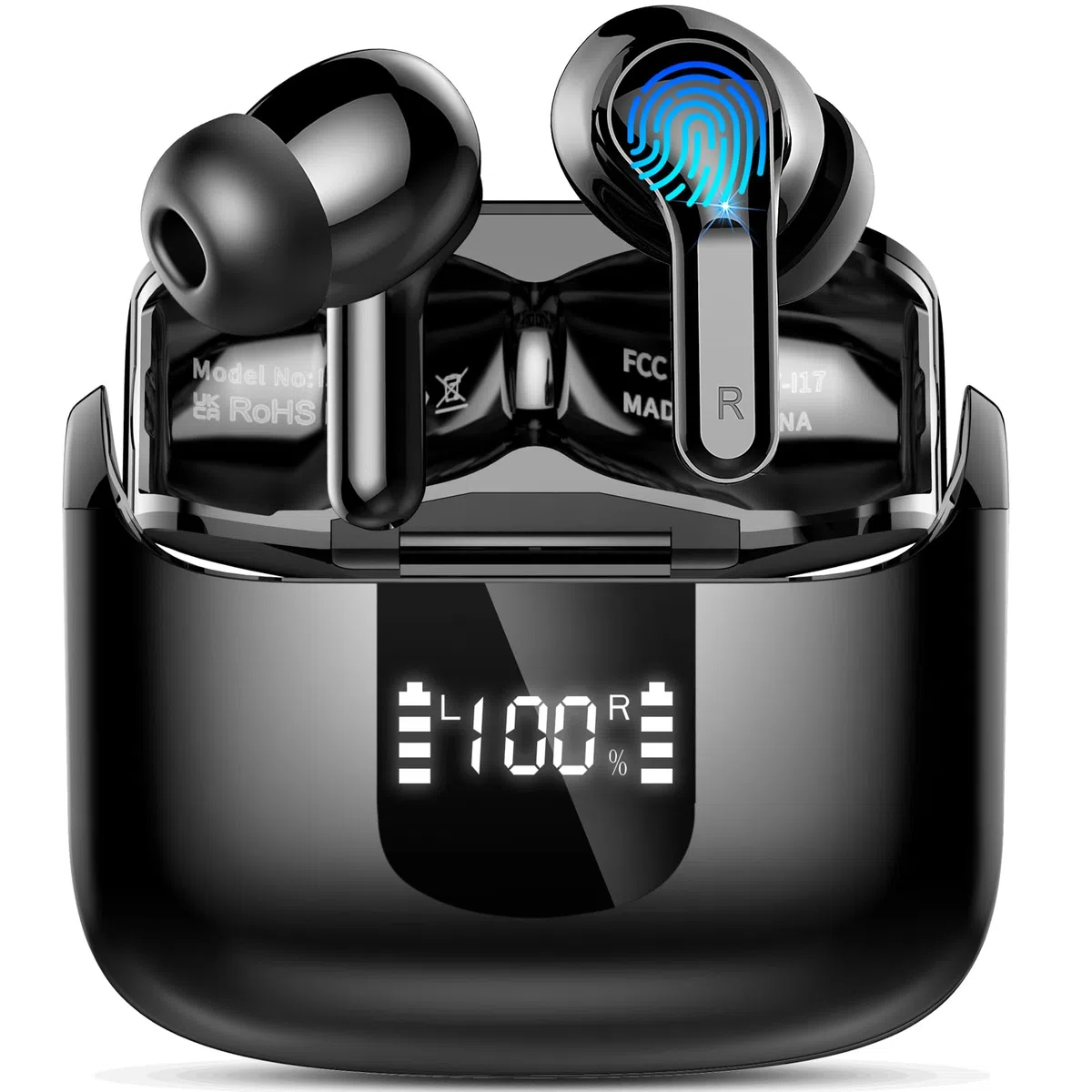 Auriculares Inalámbricos Bluetooth, Auriculares Bluetooth 5.4 HiFi Estéreo, 50H Cascos Inalambricos Bluetooth con ENC Reducción de Ruido, Android / IOS,USB-C, Control Táctil, IP7 Impermeable Audifonos