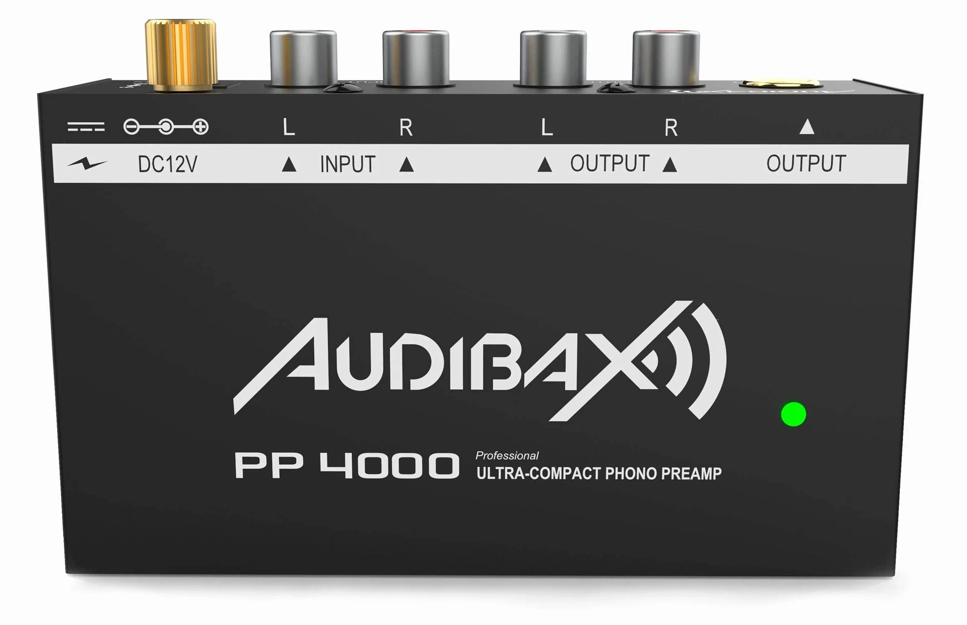 Audibax PP4000 - Preamplificador Previo de Phono RIAA para Tocadiscos - Interruptor ON/Off - Adaptador de Corriente 12V DC - Preamp de Audio Estéreo Hi-Fi para Giradiscos - Conector RCA