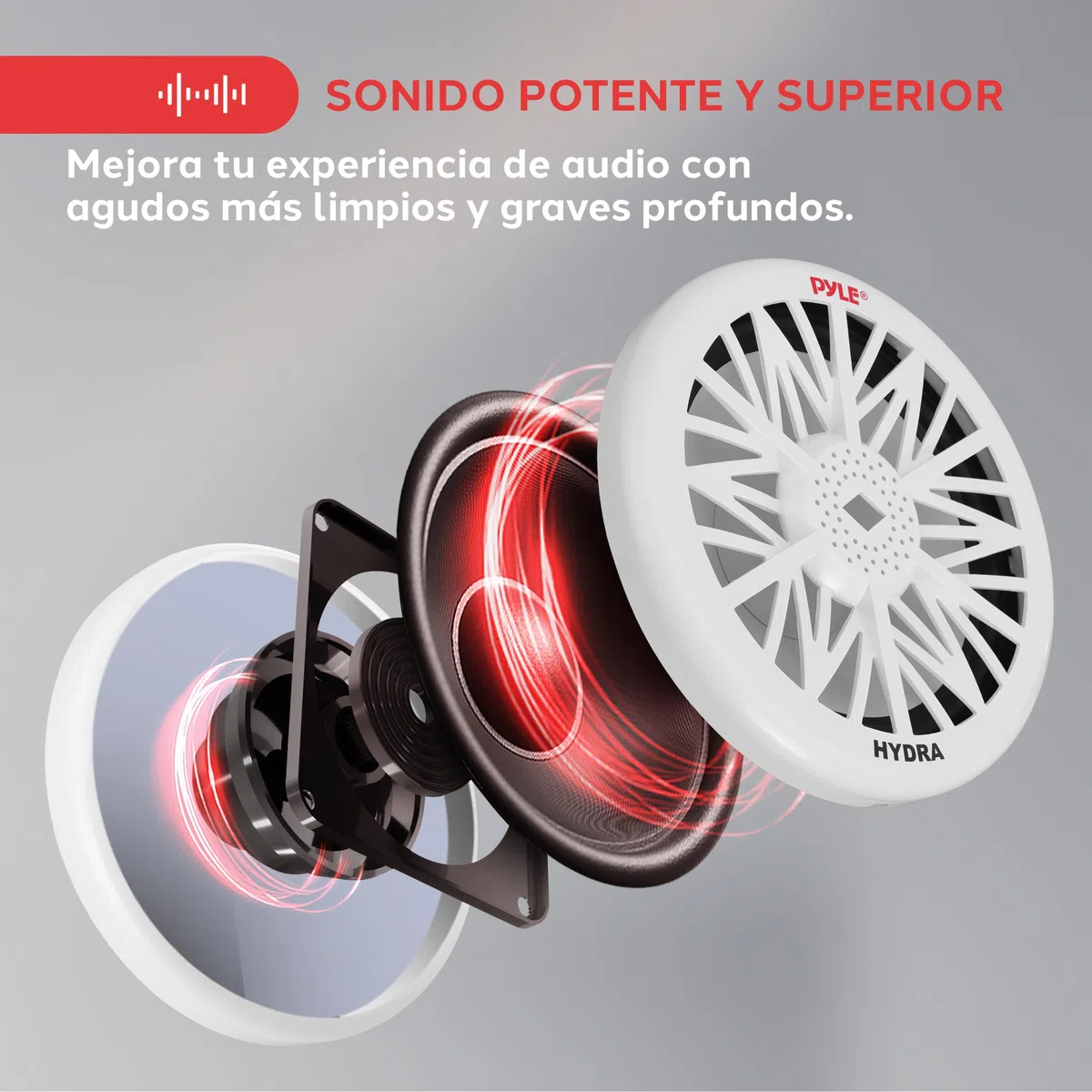 Pyle subwoofer Marino de 8”, para Exterior, 400 V, Impermeable para Sistema de Audio náutico, Montaje bajo timón o en Caja, Ideal para Barcos pequeños y vehículos acuáticos