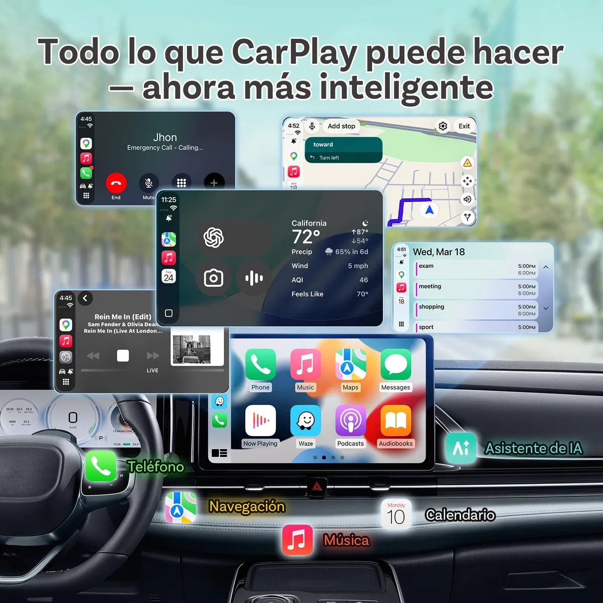 OTTOCAST Mini Pico 2026 Adaptador Inalámbrico CarPlay & Android Auto, WiFi 6 & Bluetooth 5.4, Mini Dongle USB Plug & Play, De CarPlay/Android Auto con Cable a Wireless, OTA Upgrade