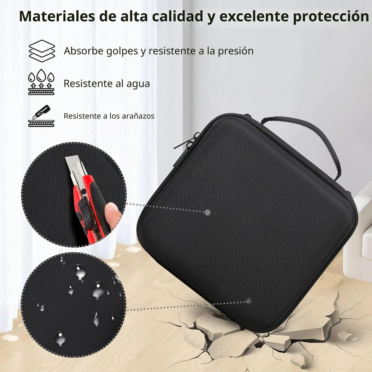 Funda de Viaje Dura para cámara DSLR Canon EOS Rebel T7 / EOS R50 / R6 Mark II / R100 / R50V / R8 / R7 / R10 sin Espejo, Lente, trípode con 3 Piezas de divisores y Correa de Hombro, Negro