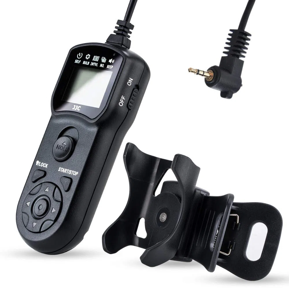 JJC Temporizador Mando Distancia Disparo Obturador con Abrazadera Soporte Trípode para Canon R50V R100 R6 R6II R7 R8 R RP R10 800D 750D 700D 650D 200D 100D 1200D 1100D 80D G1X G3X Reemplazo RS-60E3