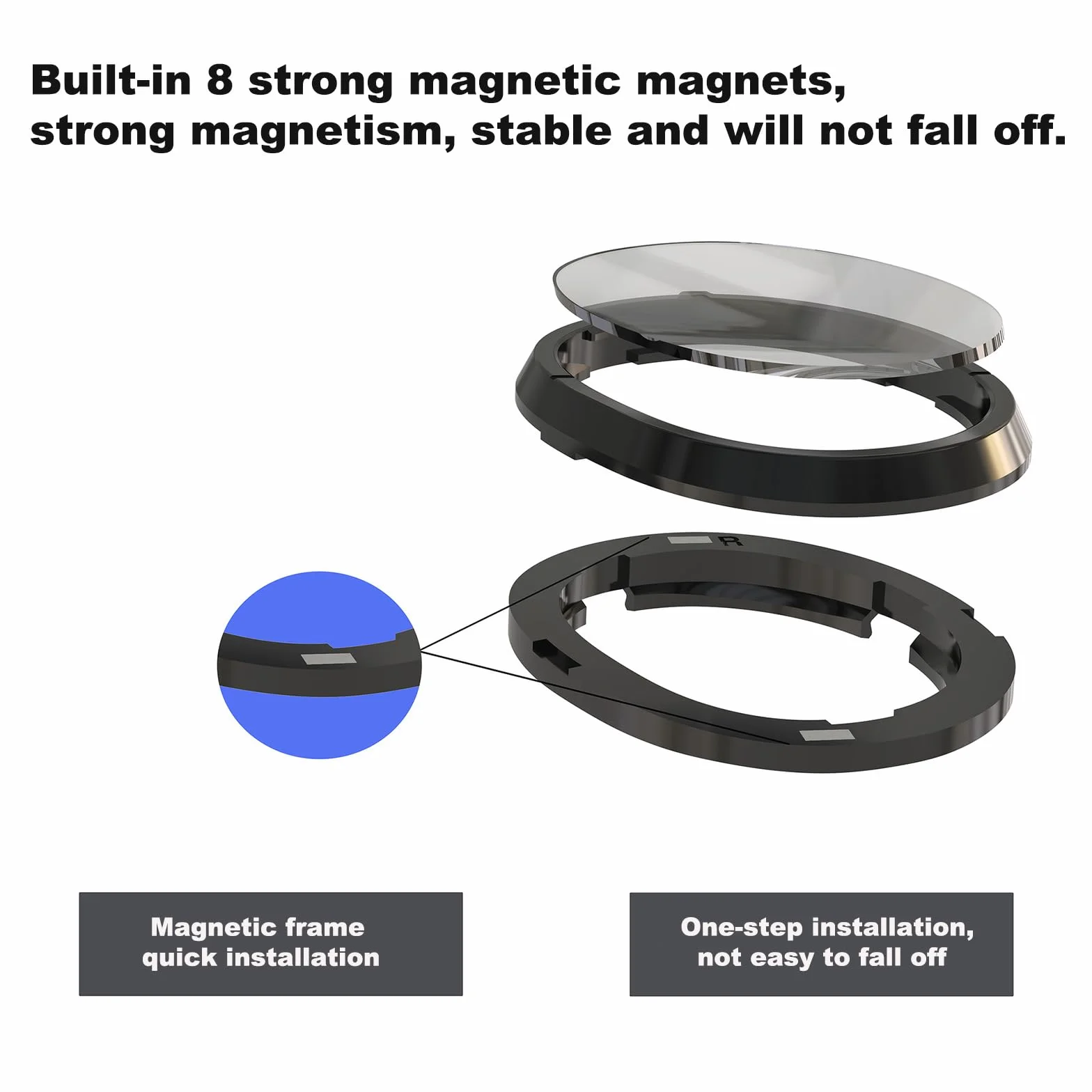 Lentes Magnéticos de Miopía VR para Meta Quest 3 - Prescripción Antiluz Azul, Accesorios Profesionales de Gafas VR (-1.0D)