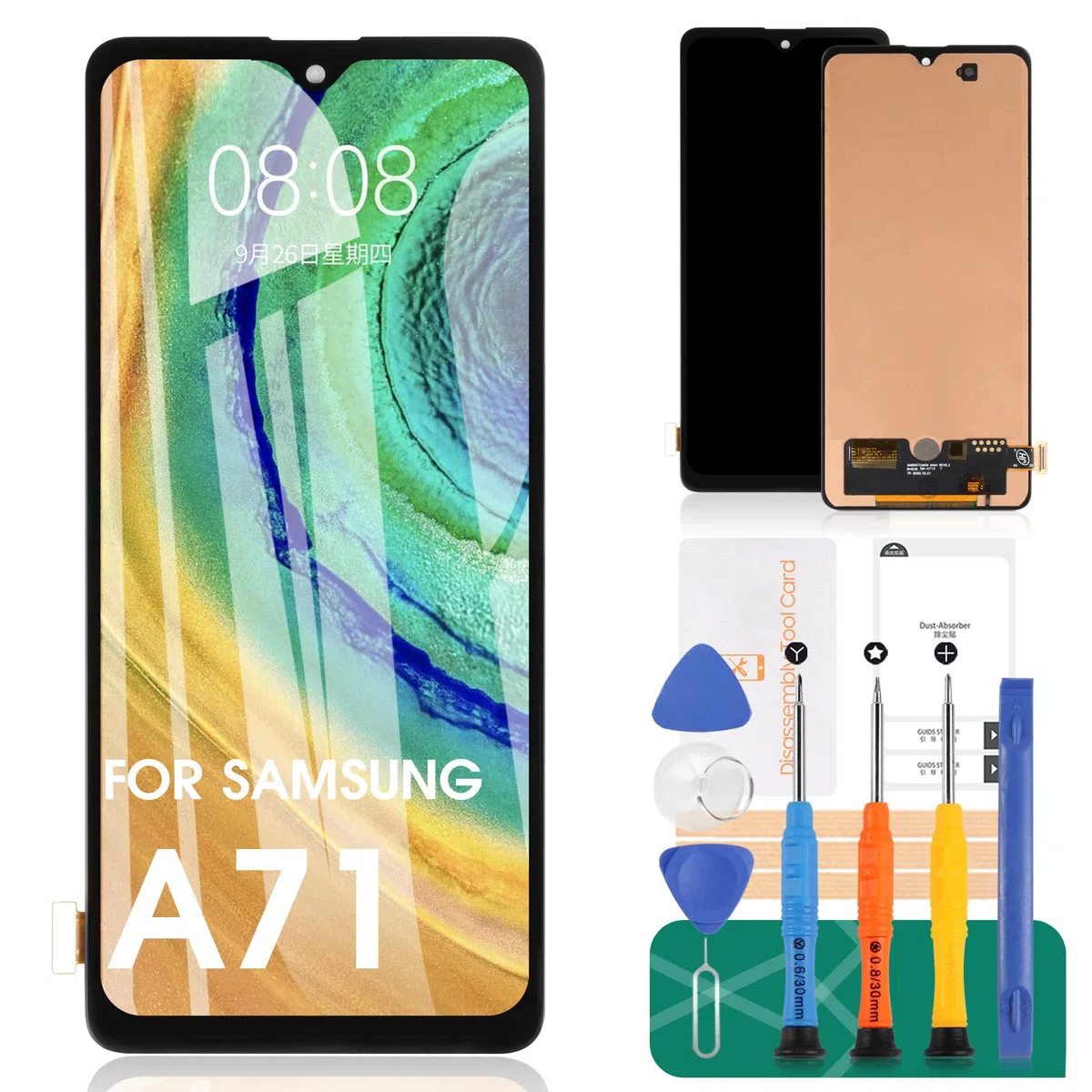 para Samsung Galaxy A71 4G Pantalla LCD para Samsung A71 4G reemplazo de Pantalla A715 Pantalla LCD SM-A715F/DS táctil digitalizador asamblea SM-A715W,SM-A715X Kits de reparación(no Original)