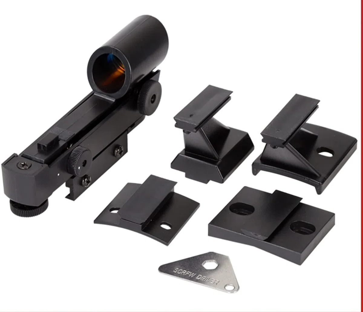 Buscador de puntos rojos, telescopio astronómico, puntero de estrella, visor de estrellas con 4 soportes deslizantes, compatible con la mayoría de telescopios