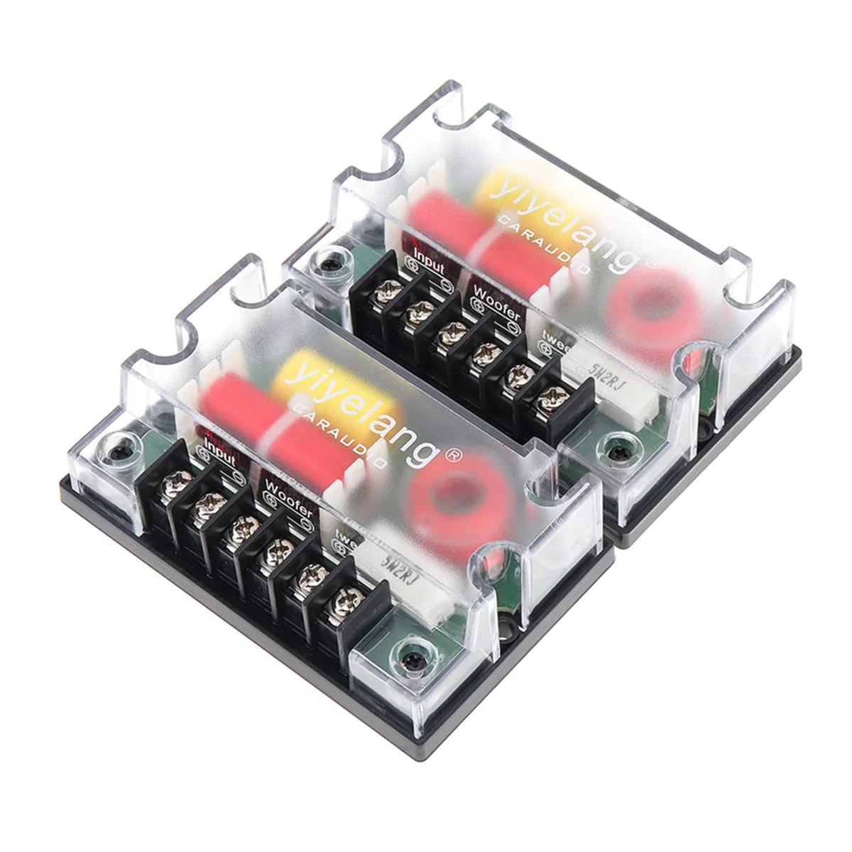 Paquete de 2 divisores de frecuencia pasivos de 4 ohmios, 2 vías, 200 W para coche, accesorios divisores de frecuencia