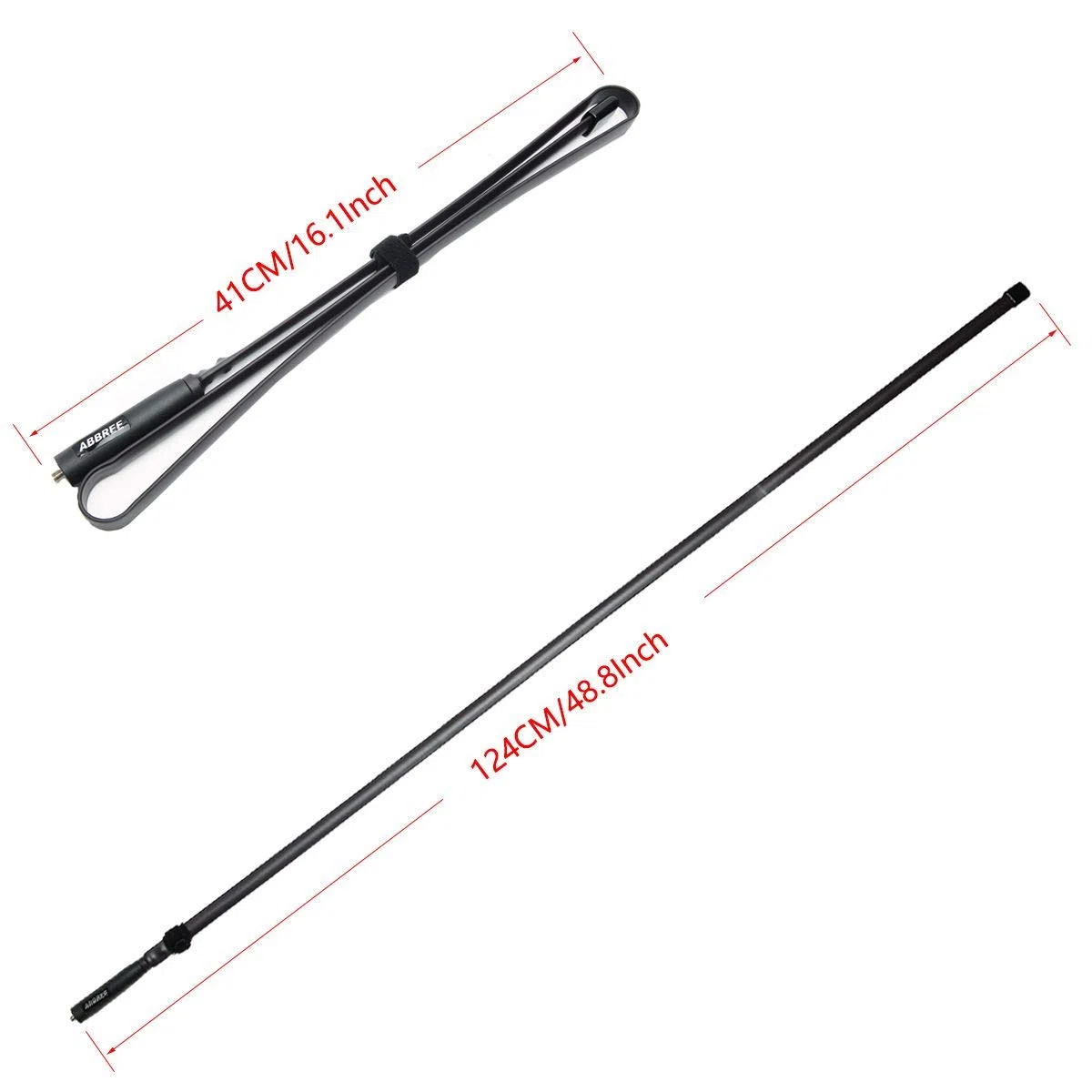 ABBREE Antena táctica Plegable para Deportes al Aire Libre de 48.8 Pulgadas, Doble Banda, 2 m/70 cm, 144/430 MHz, para Radio bidireccional Baofeng UV-5R UV-82 BF-F8HP GT-3TP Quansheng UV-K5 Ham GMRS